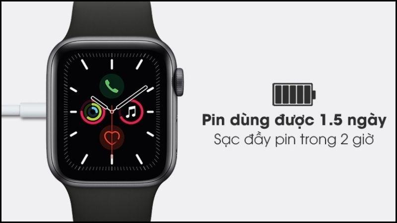 Apple Watch Series 5 có thời lượng pin lâu không thua kém các phiên bản mới hơn