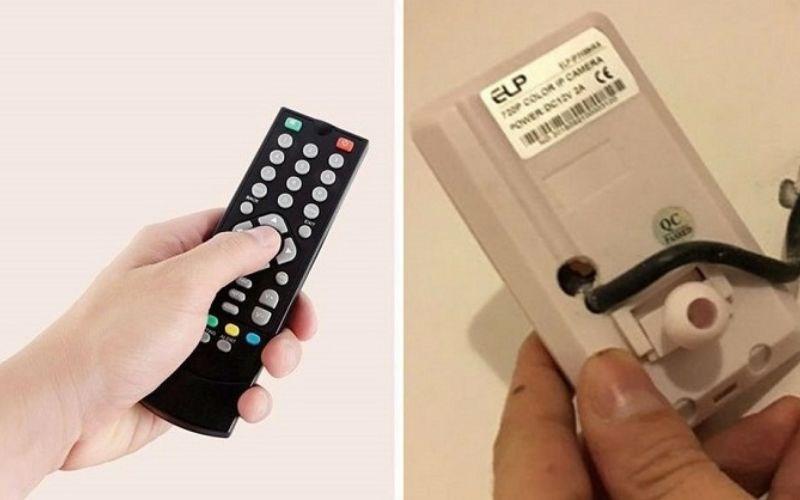 Để ph&aacute;t hiện ra camera ẩn c&oacute; thể đưa remote v&agrave;o c&aacute;c hốc tường hoặc những nơi đ&aacute;ng nghi ngờ