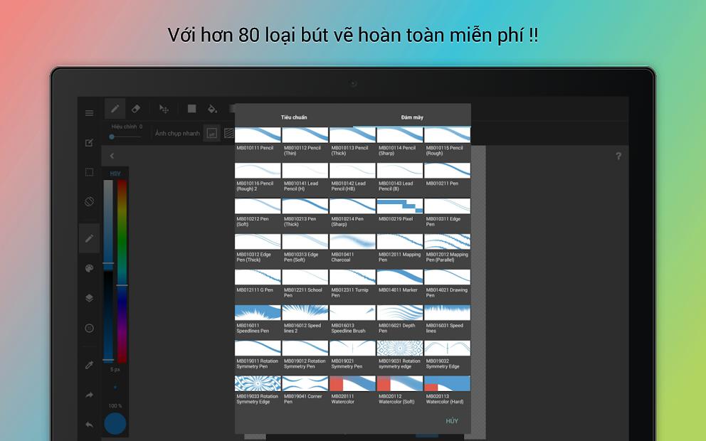 MediBang Paint - Bảng màu đa dạng