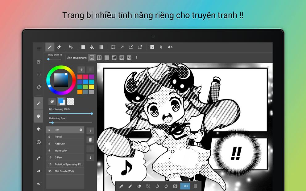 MediBang Paint - Giao diện vẽ tranh trực quan