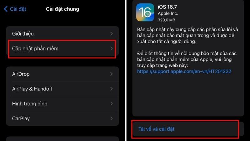 Tải về và Cài đặt để sử dụng phiên bản iOS 