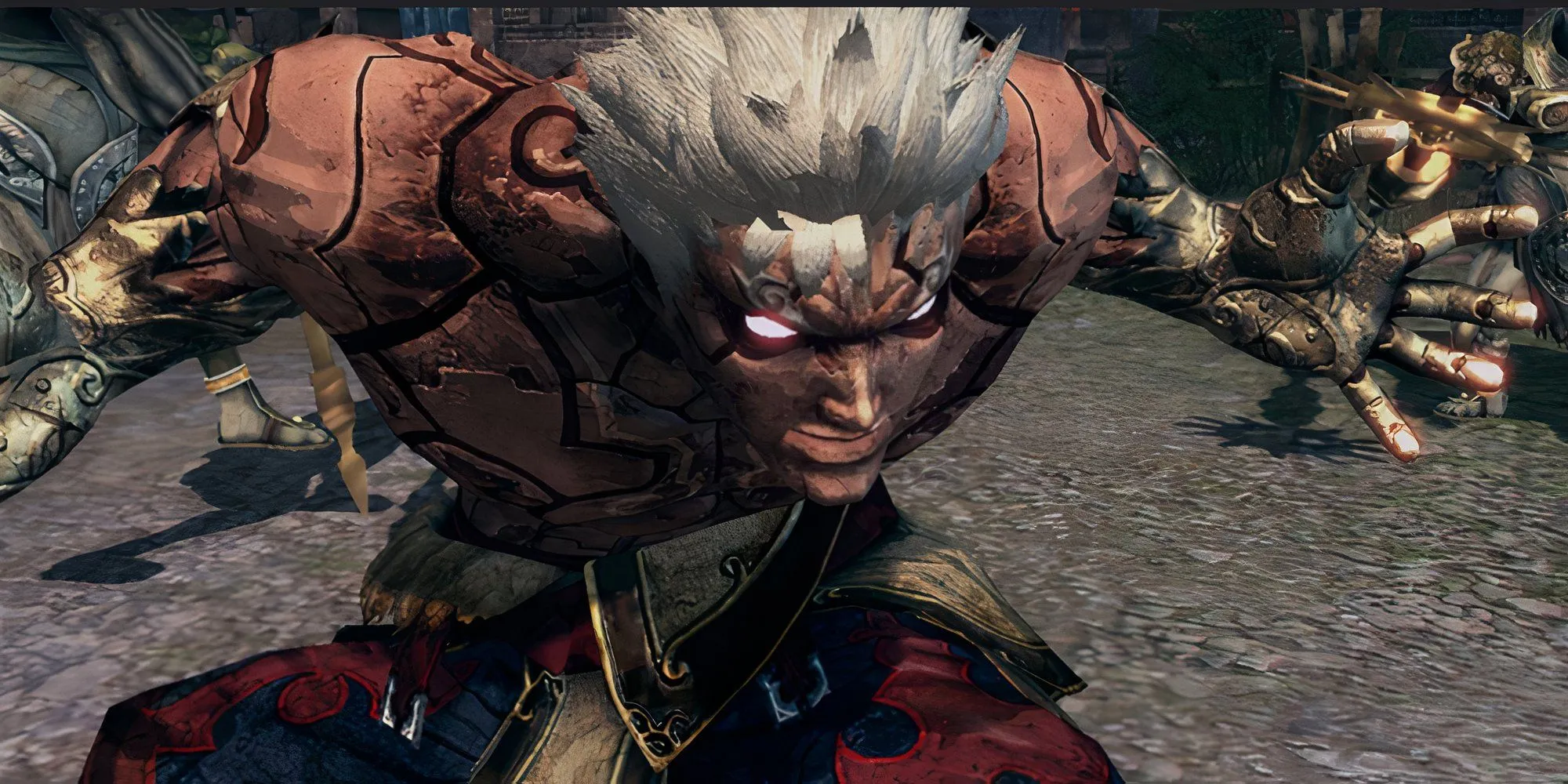 Asura sẵn sàng tấn công, hình ảnh gợi nhớ những trận chiến quy mô lớn trong Asura's Wrath, phù hợp với tiềm năng khám phá trong thế giới mở.