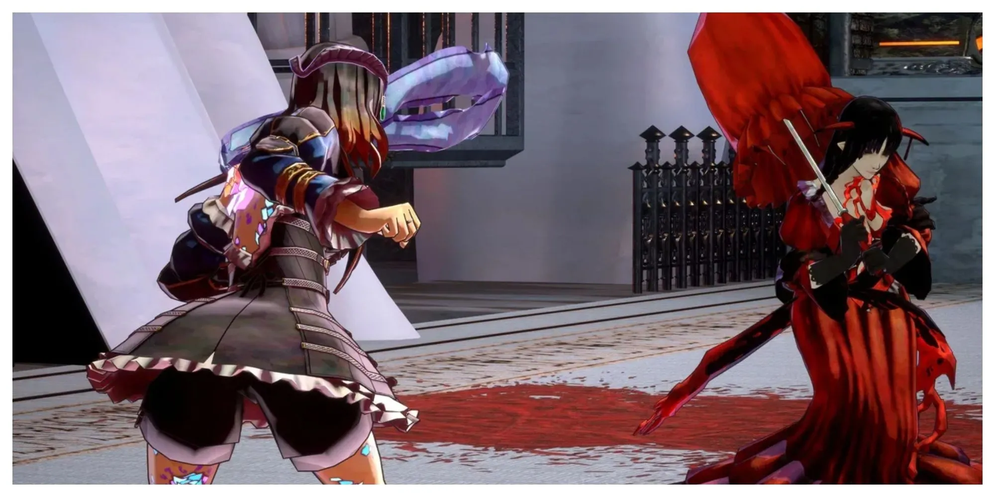 Bloodless sử dụng ma thuật máu tấn công người chơi trong Bloodstained: Ritual of the Night