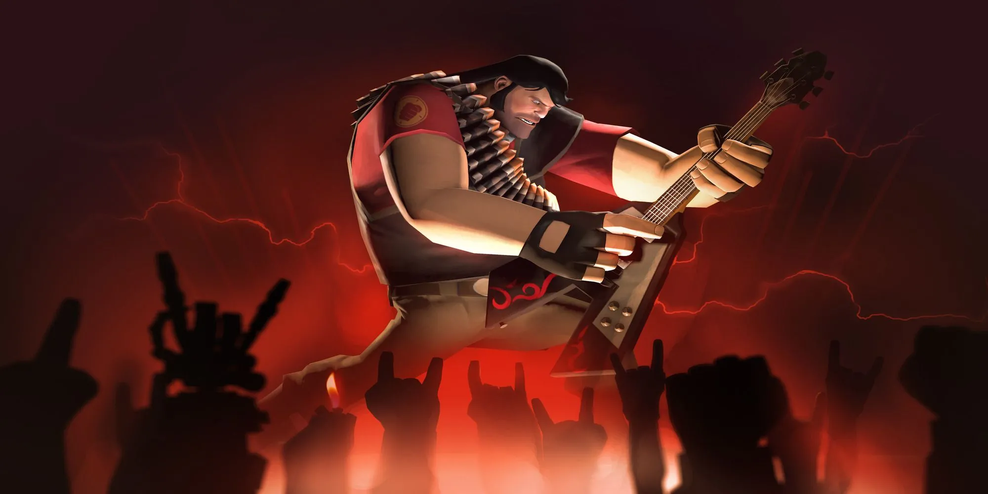 Các nhân vật trong Team Fortress 2 với trang phục và vũ khí đặc trưng