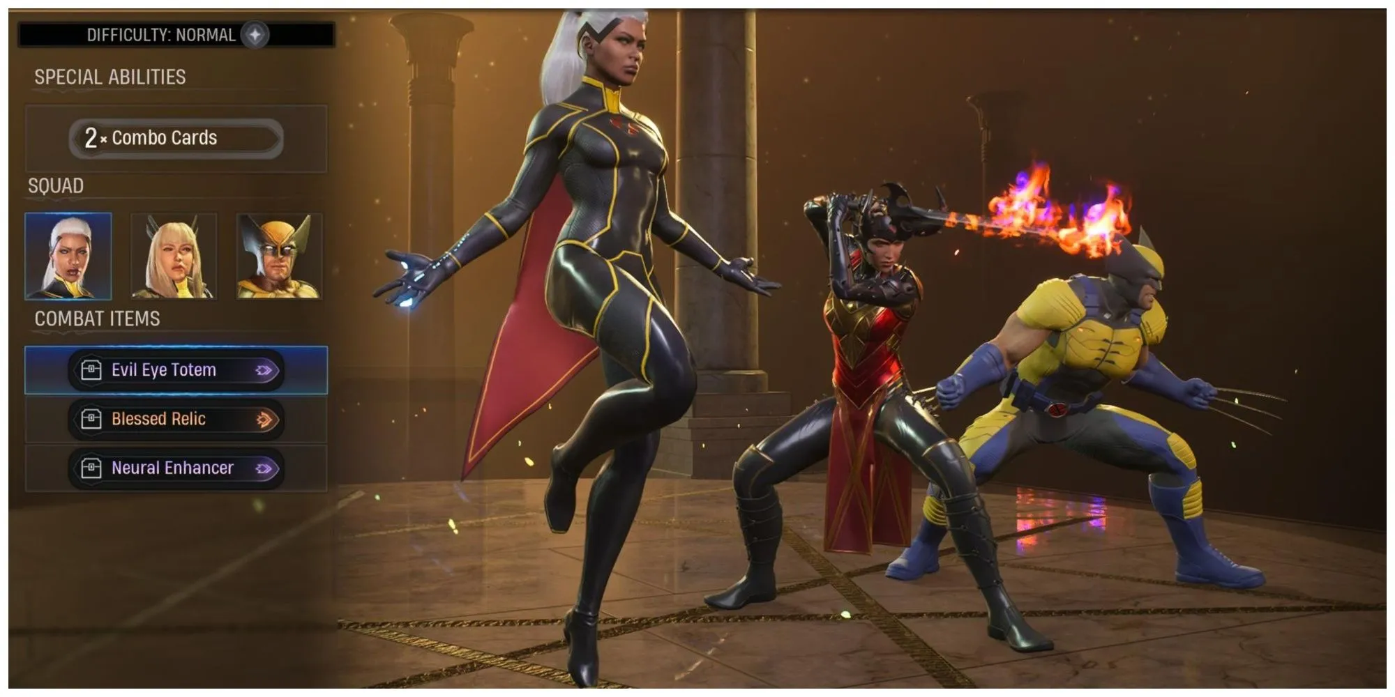 Các siêu anh hùng Marvel trong một cảnh chiến đấu của Marvel's Midnight Suns