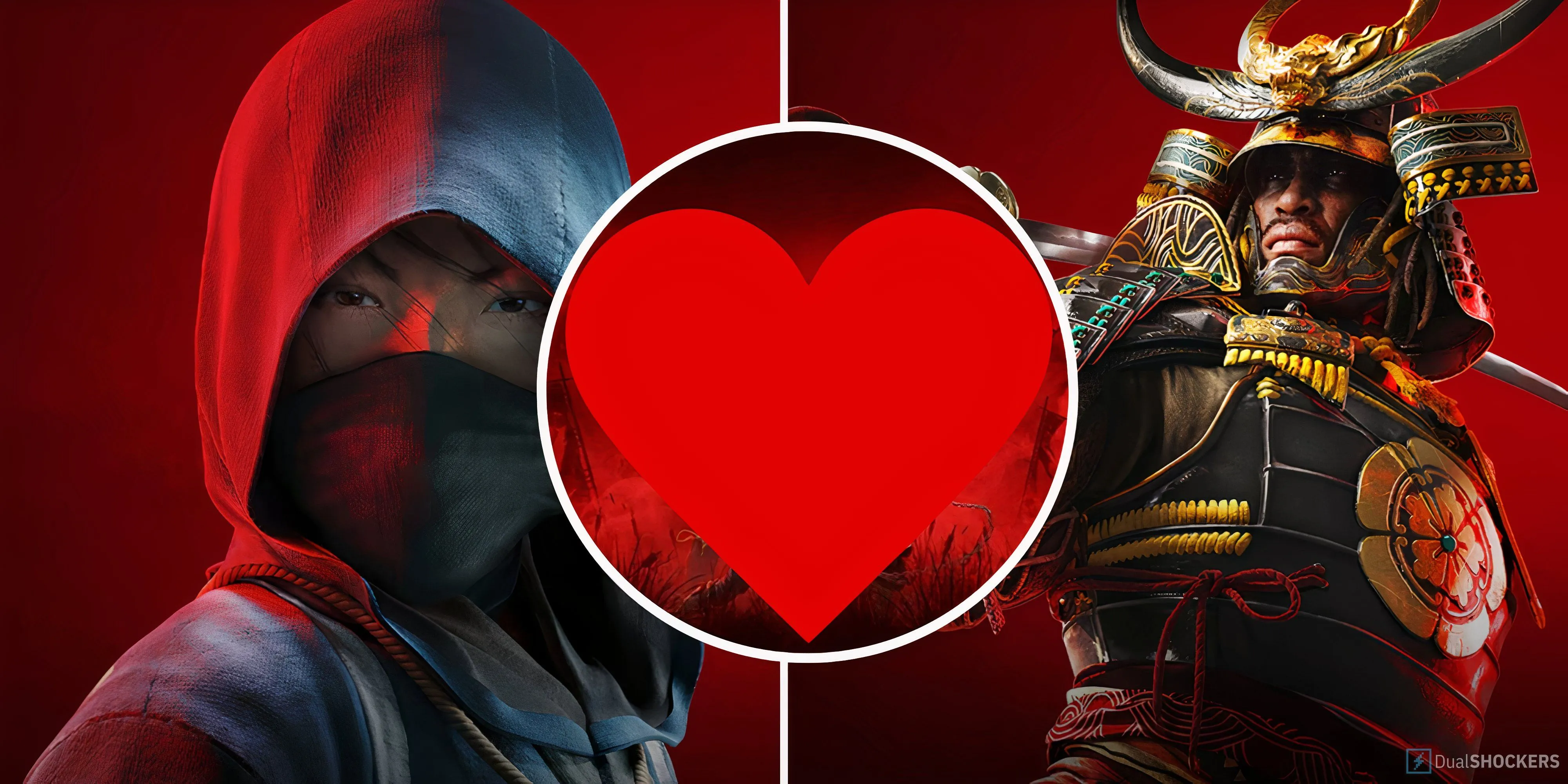 Cận cảnh nhân vật Yasuke trong một phân cảnh đối thoại trong Assassin's Creed Shadows, làm nổi bật tùy chọn hiển thị trang bị đầu