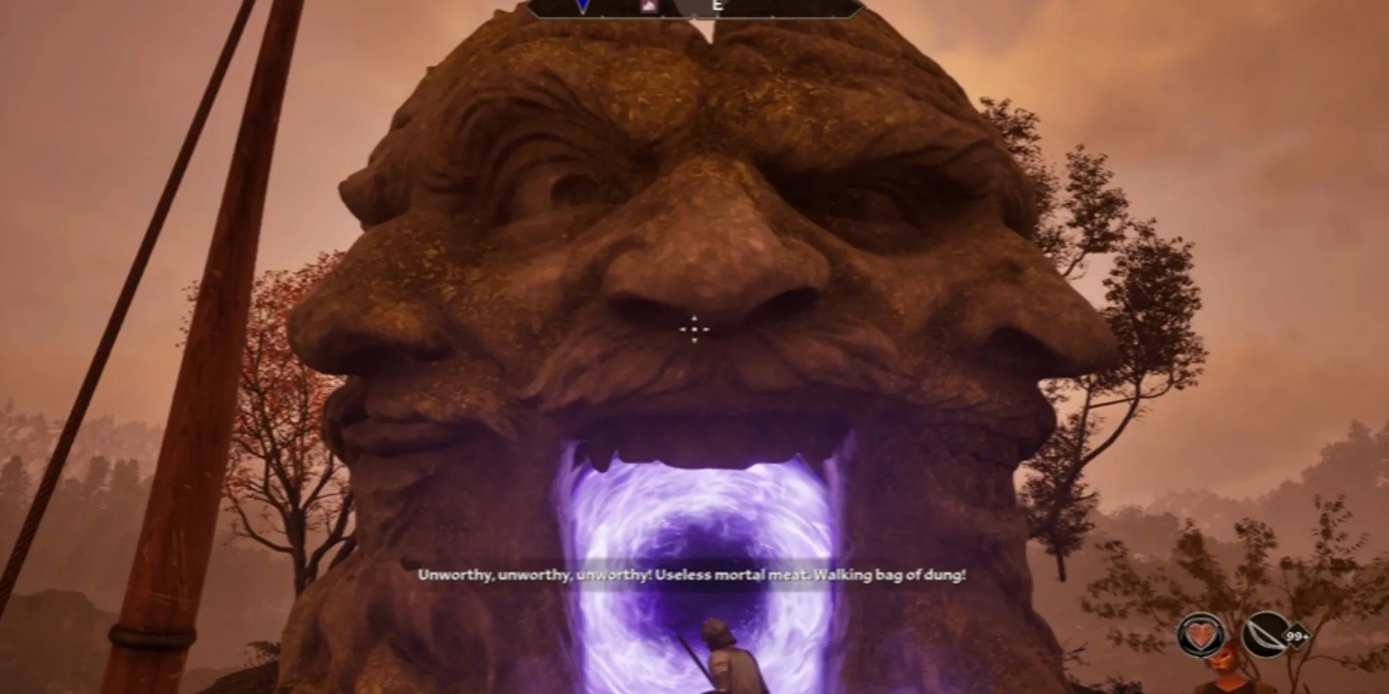 Cánh cổng phát sáng dẫn đến Shivering Isles trong The Elder Scrolls IV Oblivion Remastered, đặt tại Bravil.