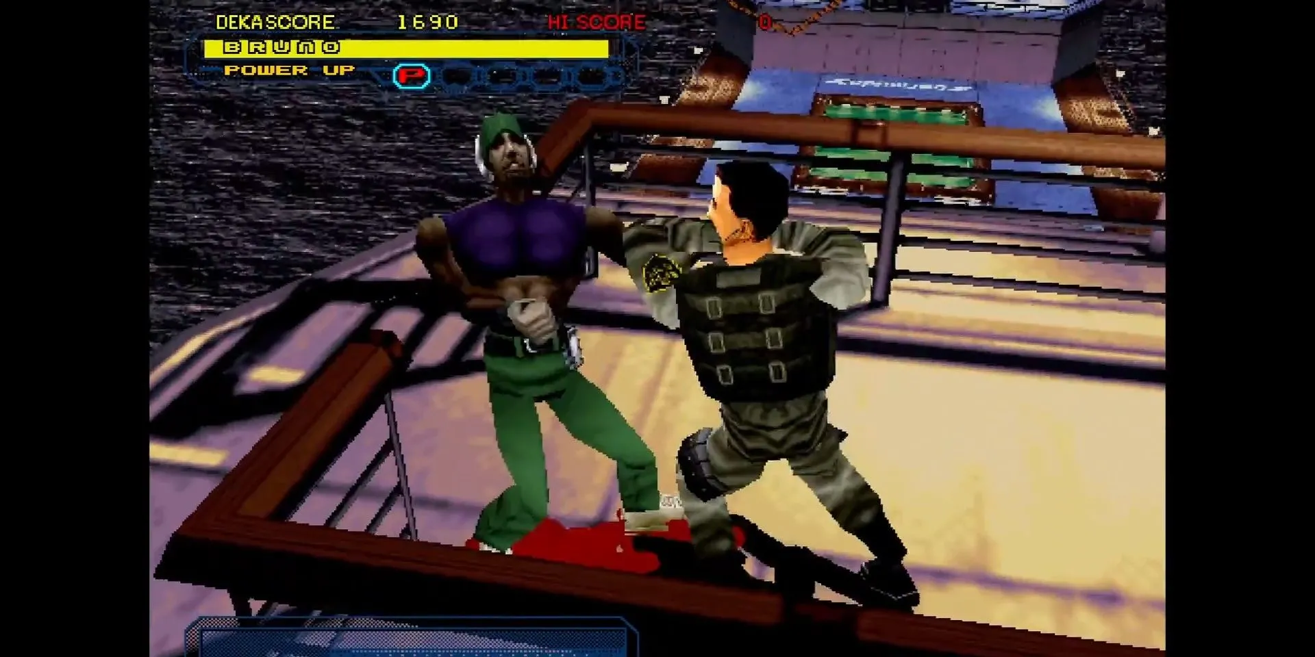 Cảnh hành động cháy nổ trong Dynamite Cop với nhân vật Bruno đối đầu cướp biển