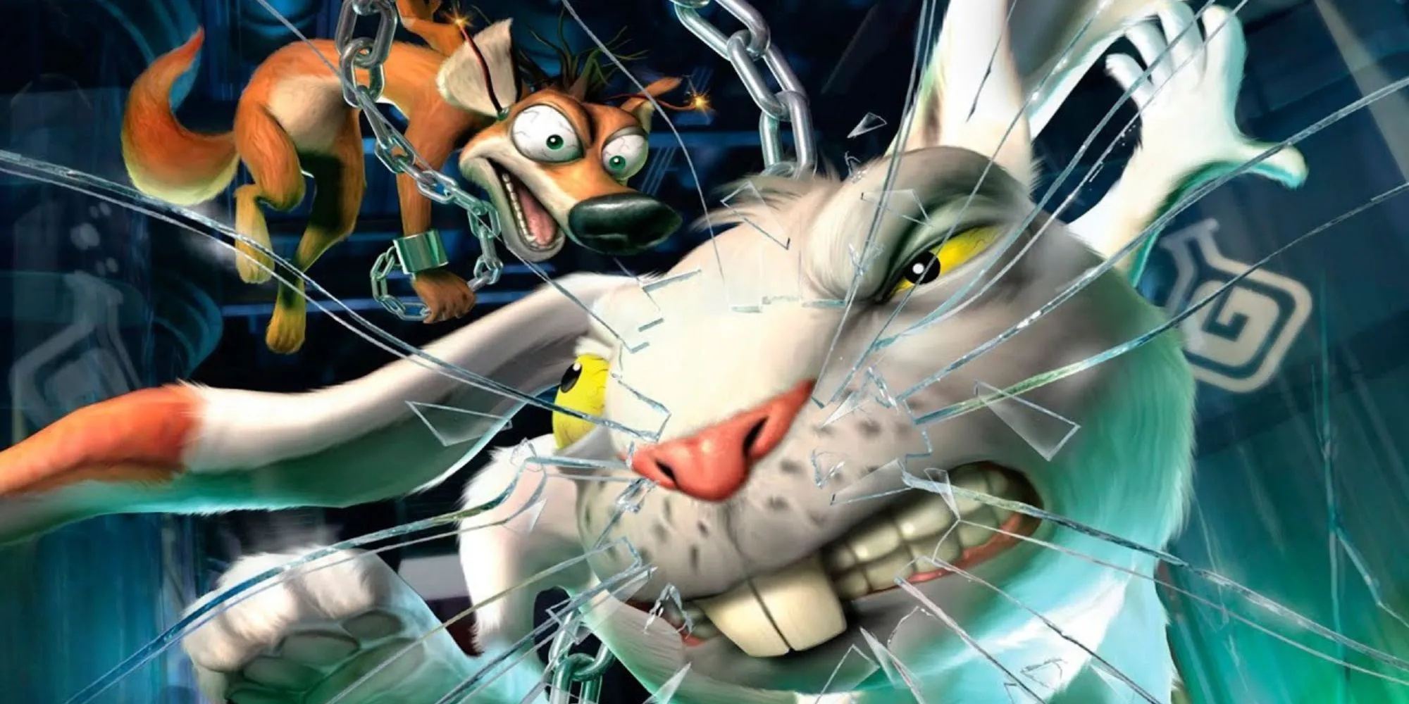 Cặp đôi chồn Spanx và thỏ Redmond trong game platformer hài hước Whiplash trên PS2