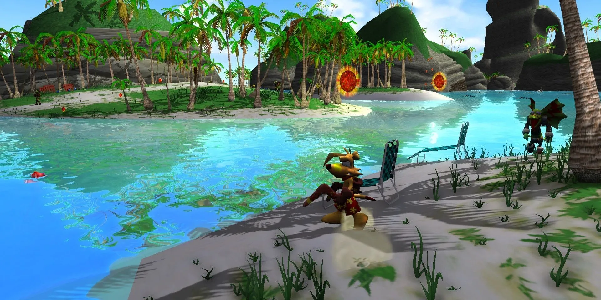Chú hổ Ty khám phá màn chơi bãi biển đầy màu sắc trong Ty The Tasmanian Tiger PS2