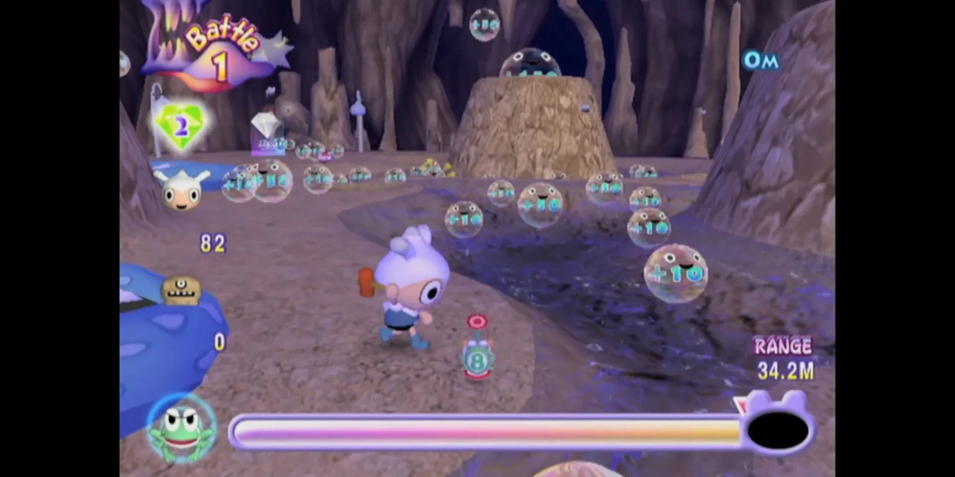 Chuẩn bị phóng một chú ếch trong game Ribbit King