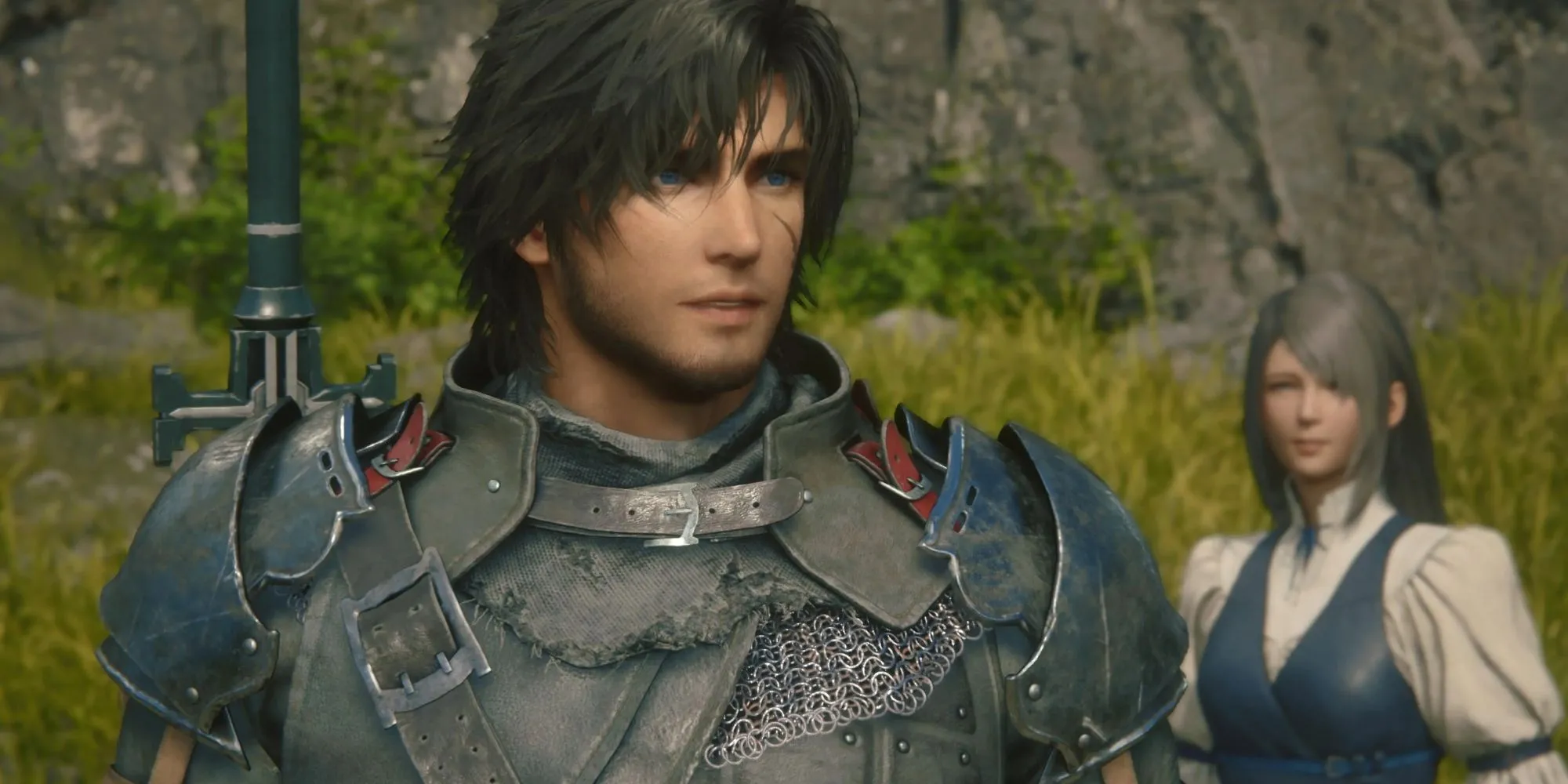 Clive và Jill trong Final Fantasy XVI, tựa game có lồng tiếng Anh là ngôn ngữ chính