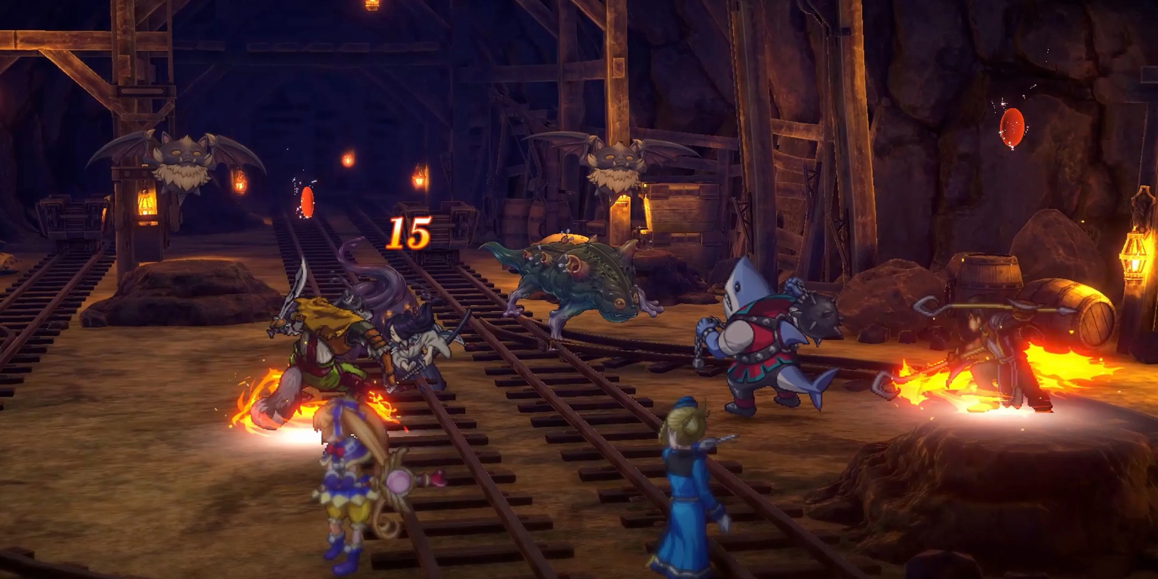 Combat gameplay in Eiyuden Chronicle Hundred Heroes