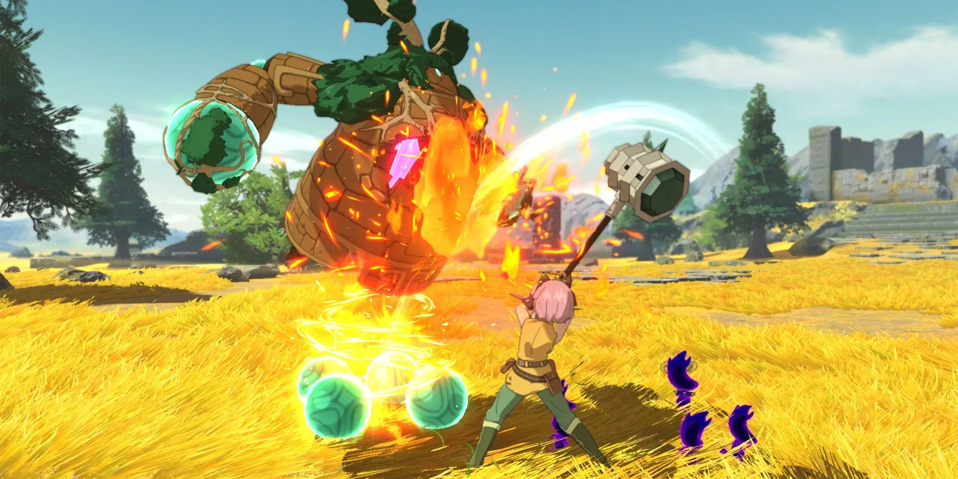 Combat gameplay in Ni No Kuni 2
