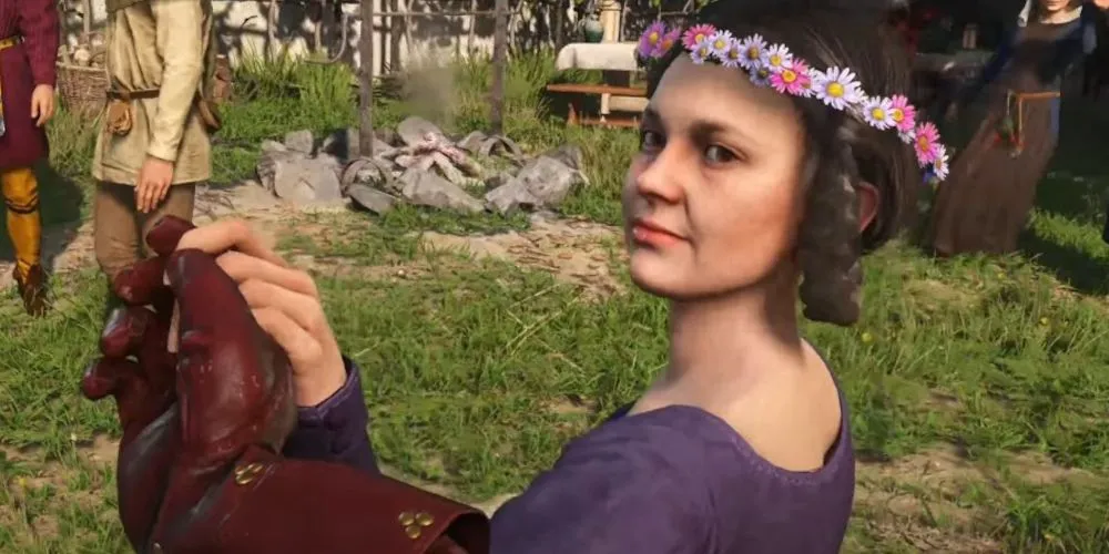Doubravka đang khiêu vũ với Henry tại đám cưới Semine trong Kingdom Come Deliverance 2