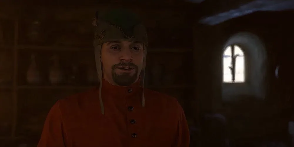 Eldris, thợ làm súng, chào đón Henry khi anh đến tìm mua thuốc súng đen cho nhiệm vụ The Spark trong Kingdom Come Deliverance 2.