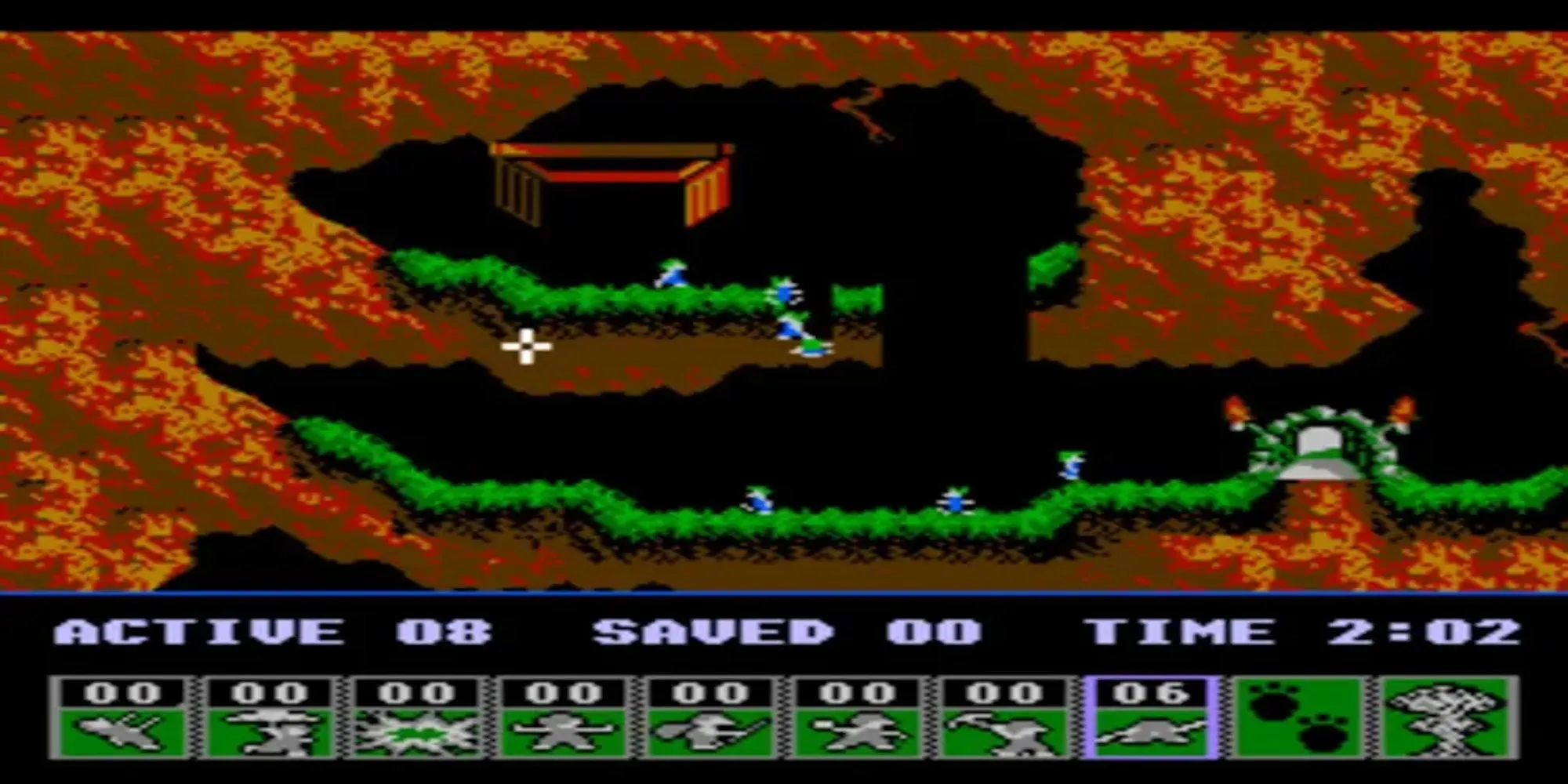 Gameplay giải đố của Lemmings với các chú chuột nhảy dù