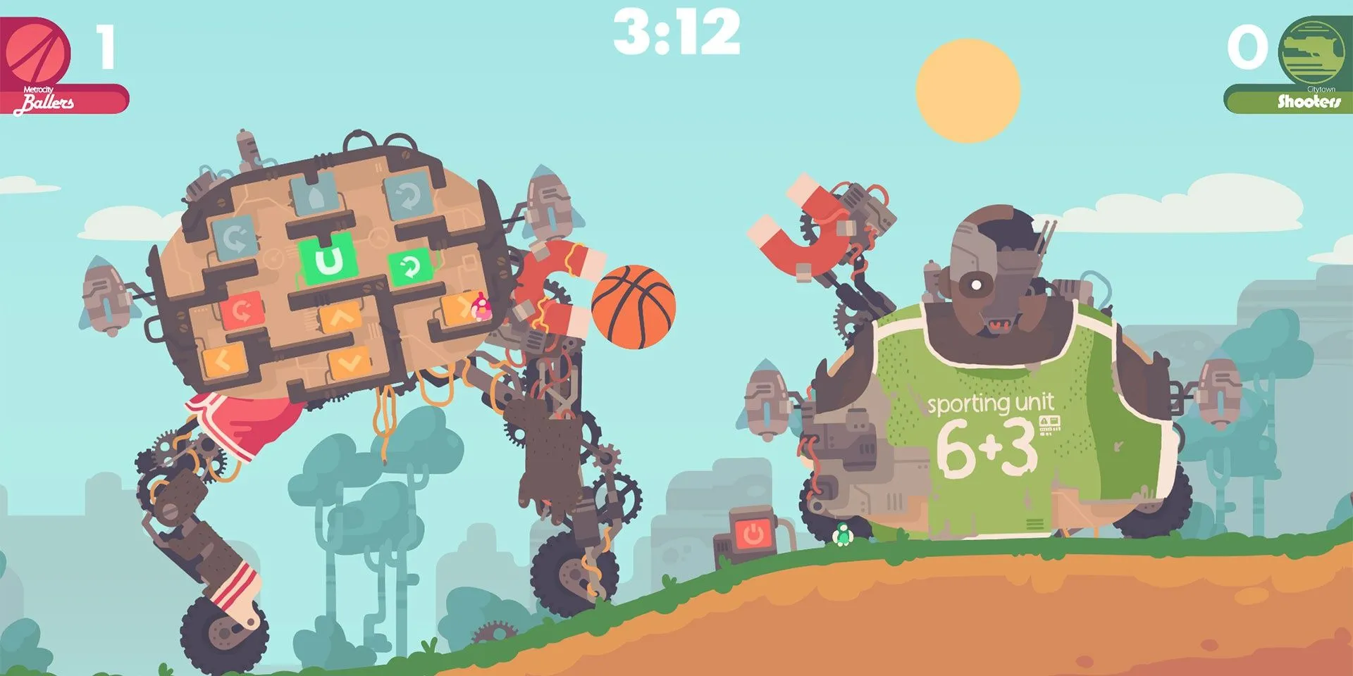 Gameplay hài hước của Regular Human Basketball với người máy