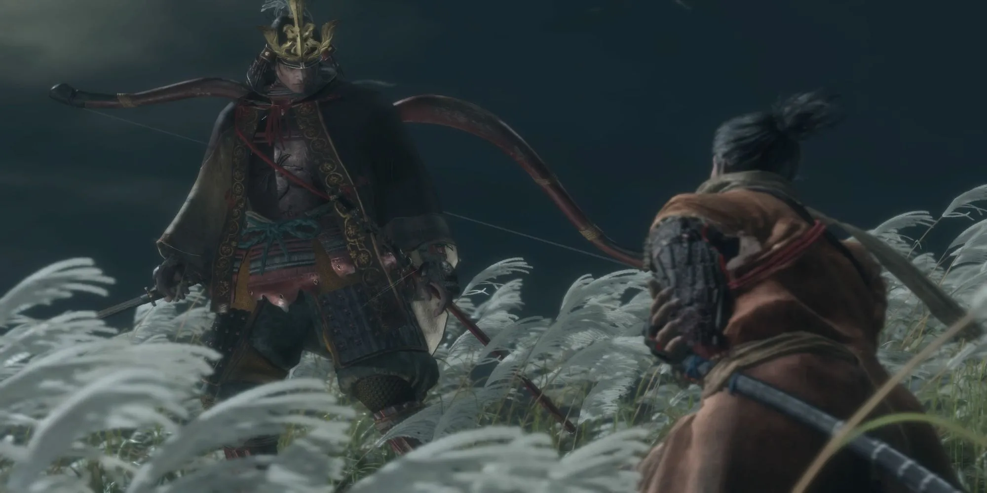 Genichiro Ashina nhìn xuống người chơi trong Sekiro: Shadows Die Twice