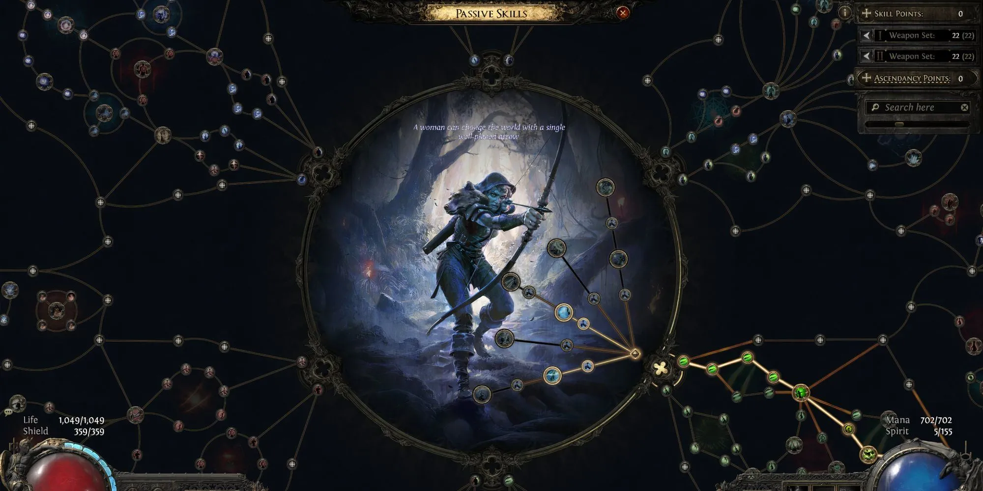 Giao diện chọn lớp thăng cấp Deadeye cho Ranger trong Path of Exile II