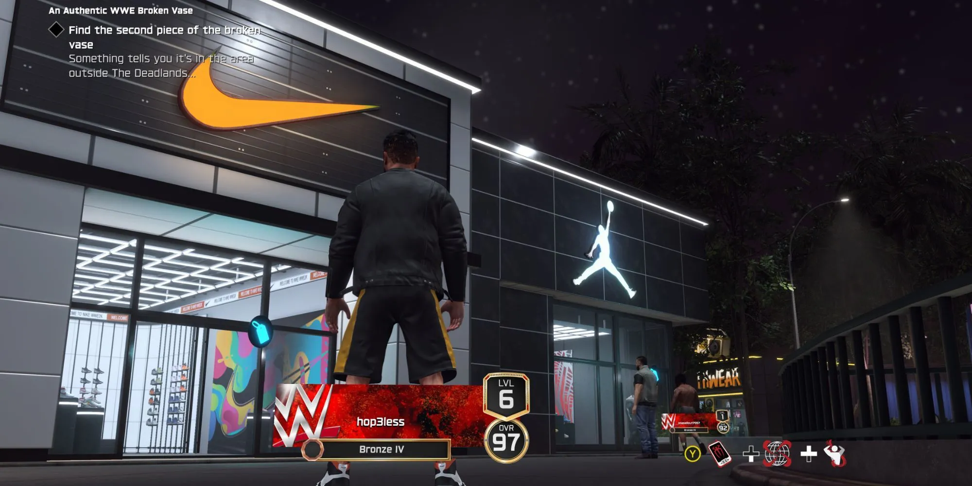 Giao diện cửa hàng mua vật phẩm trong chế độ The Island của WWE 2K25