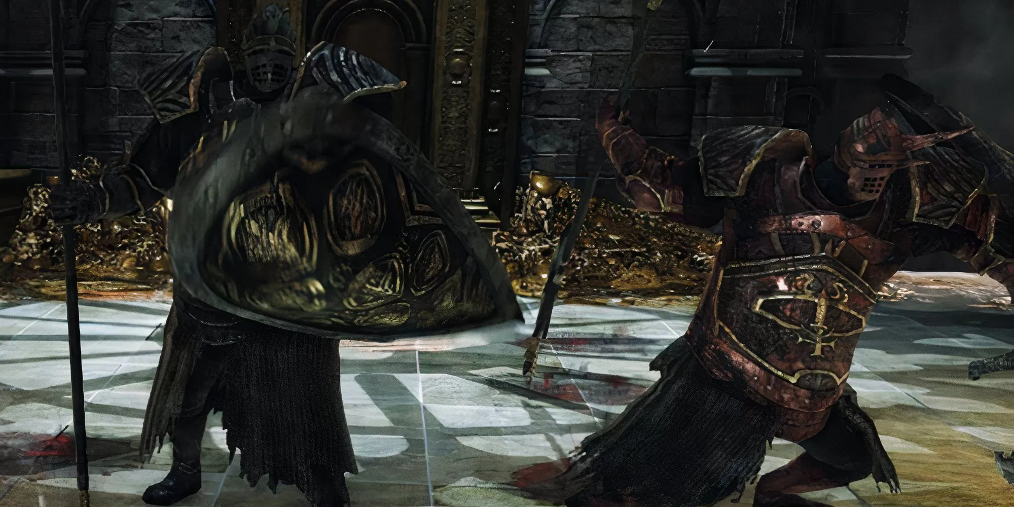 Hai tên Dragonrider trong Dark Souls 2 chuẩn bị tấn công