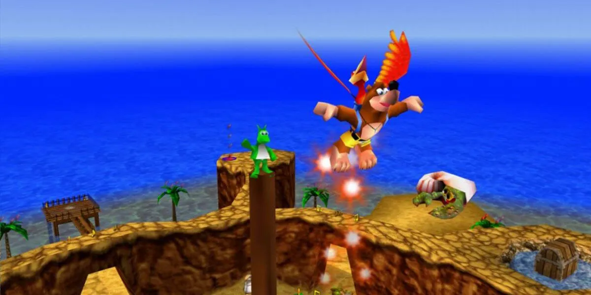 Hình ảnh Banjo và Kazooie, bộ đôi nhân vật chính của tựa game platformer kinh điển Banjo-Kazooie