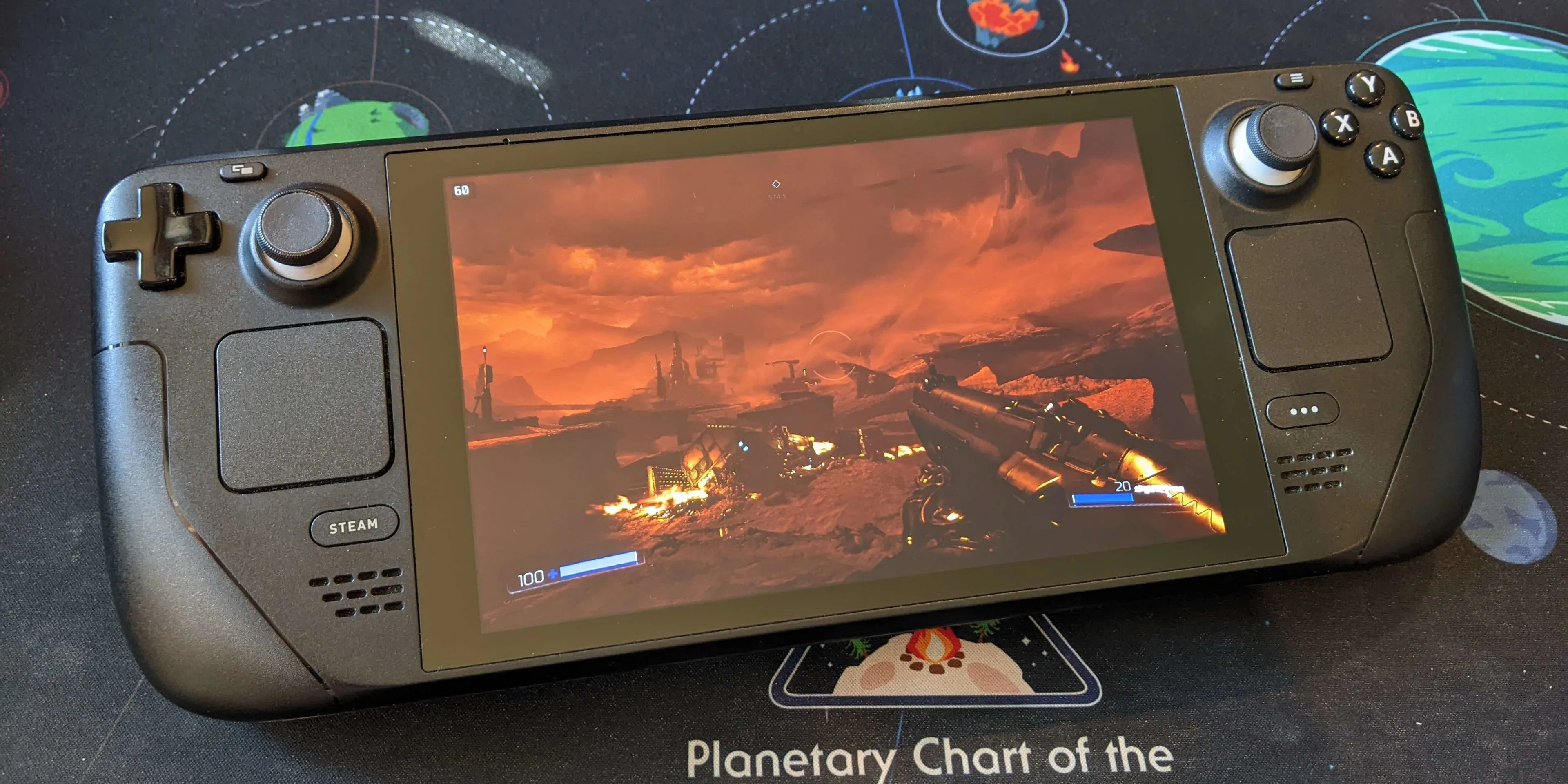 Hình ảnh game DOOM (2016) đang chạy trên Steam Deck.