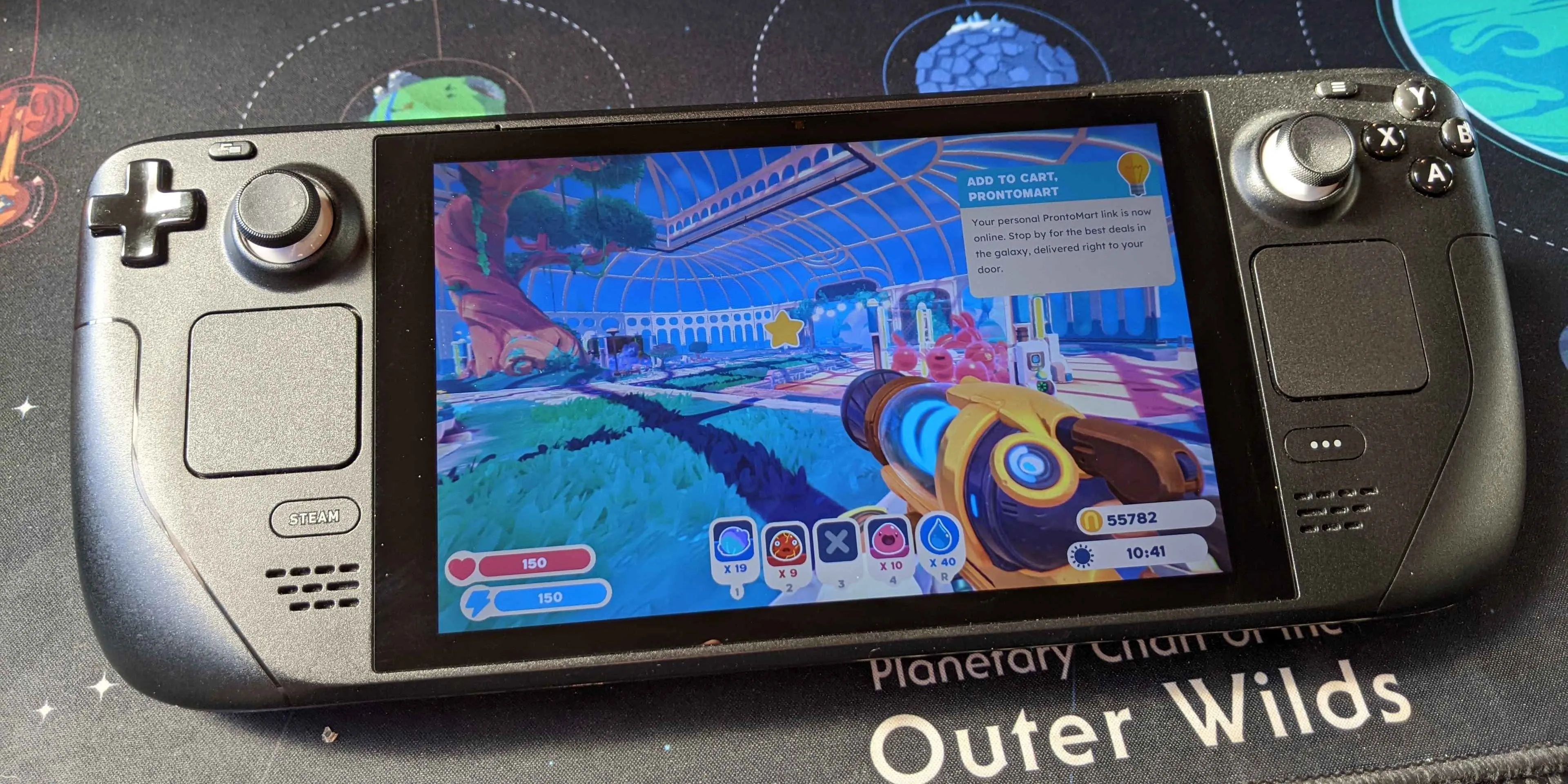 Hình ảnh game Slime Rancher 2 đang chạy trên Steam Deck.