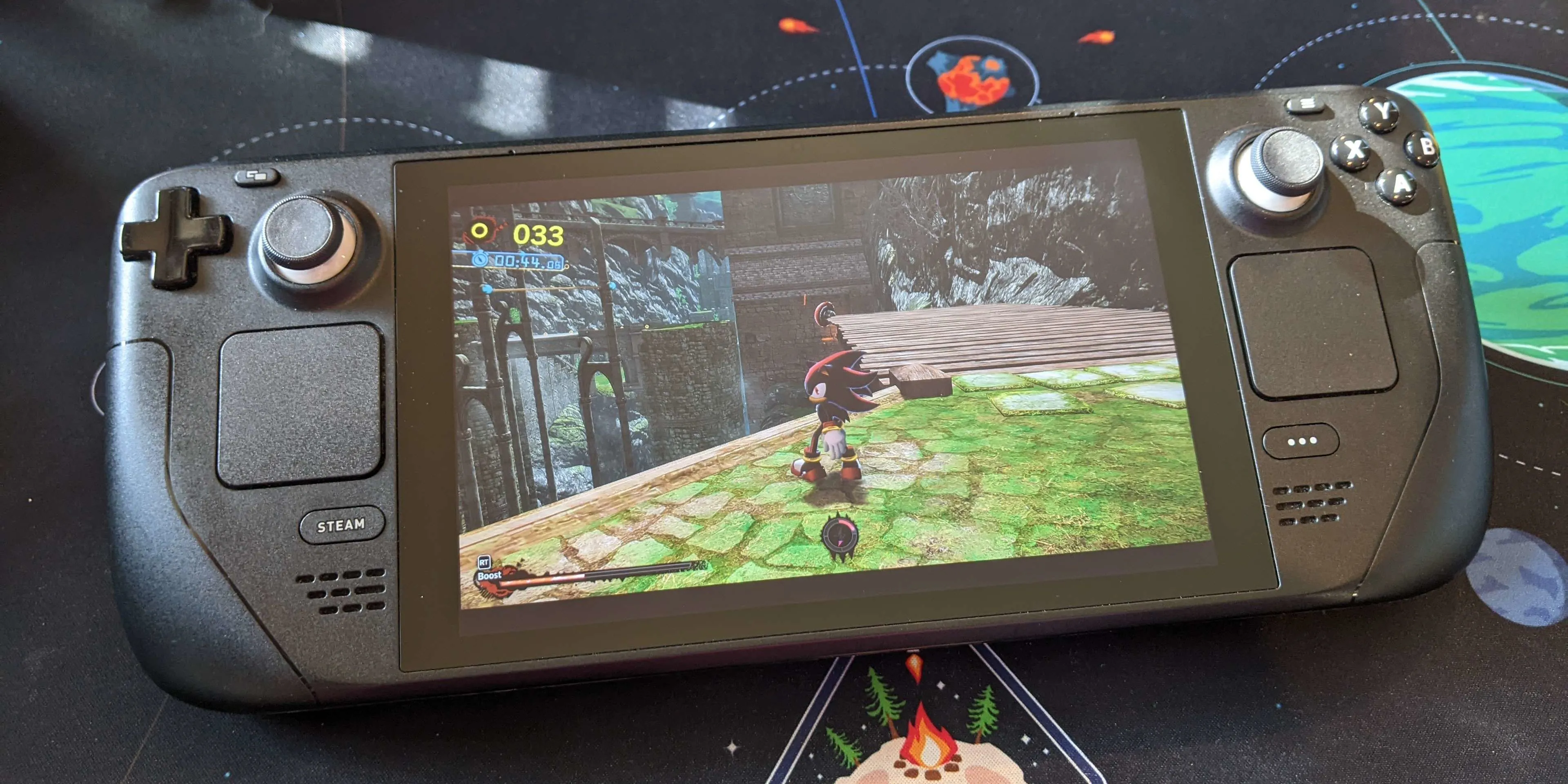 Hình ảnh game Sonic X Shadow Generations đang chạy trên Steam Deck.