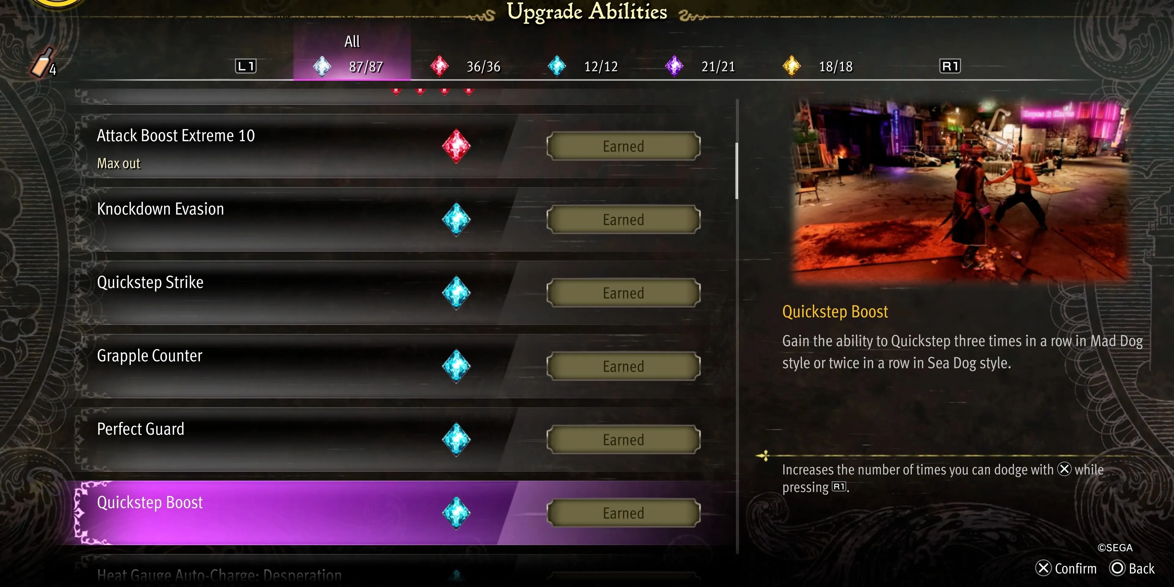 Hình ảnh Majima né đòn nhanh với kỹ năng Quickstep Boost trong game Pirate Yakuza