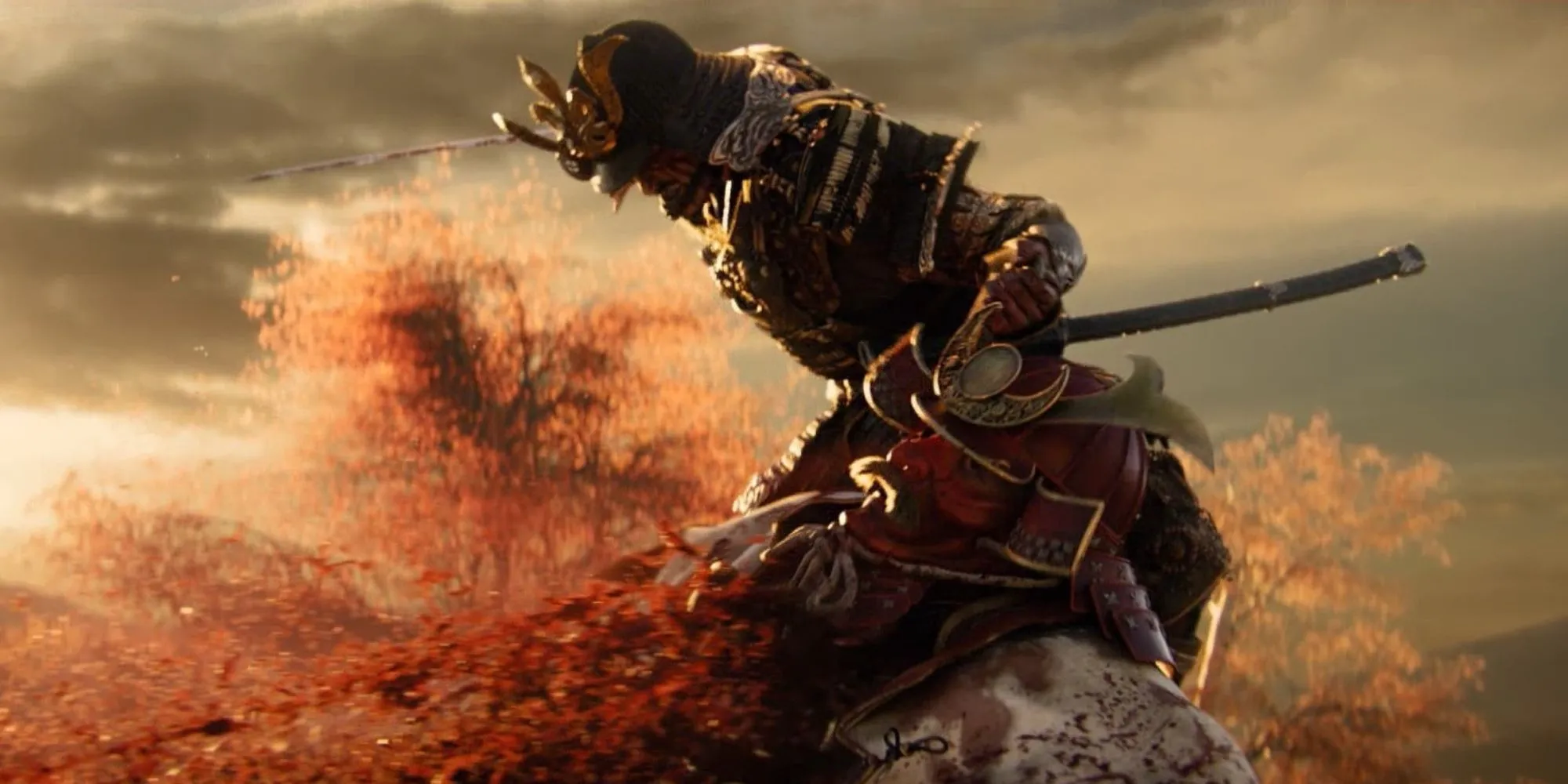 Hình ảnh nghệ thuật tiêu biểu của game Ghost of Tsushima, bối cảnh tiền nhiệm