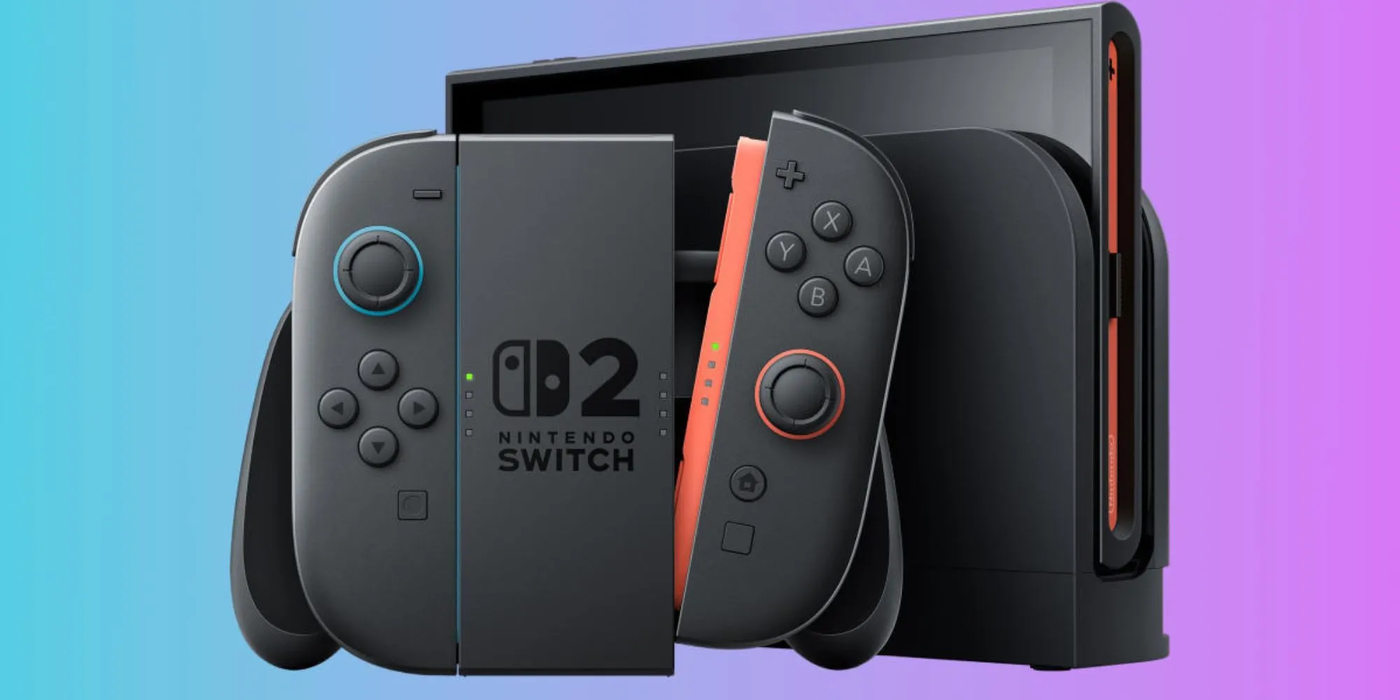 Hình ảnh render của máy chơi game Nintendo Switch 2 cùng bộ điều khiển Joy-Con