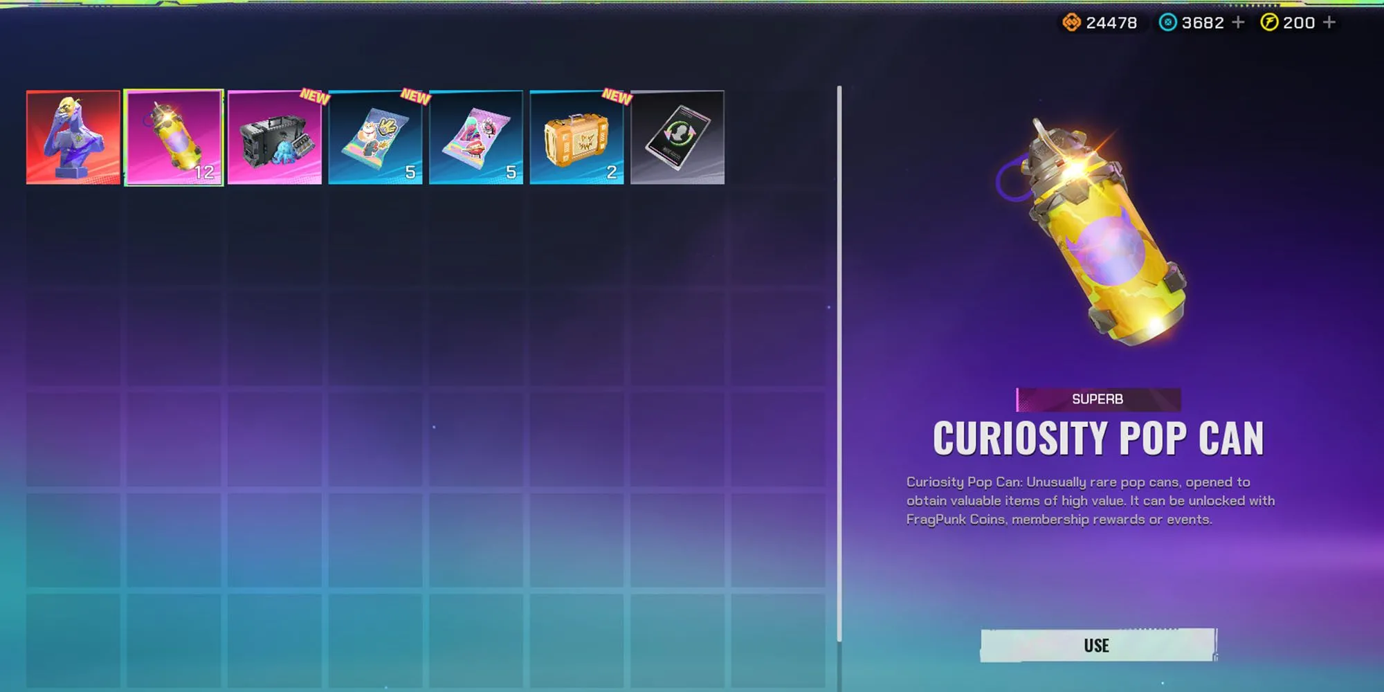 Hộp Curiosity Pop Can - tiền tệ gacha cao cấp trong FragPunk dùng cho các vật phẩm hiếm