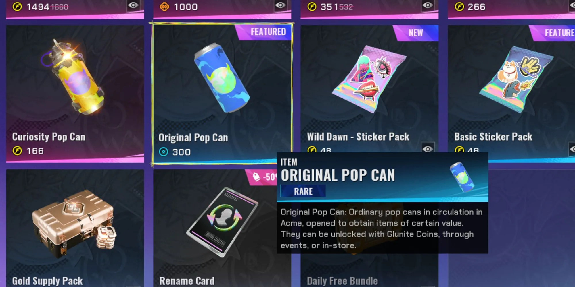 Hộp Original Pop Can - một loại tiền tệ gacha cơ bản trong FragPunk