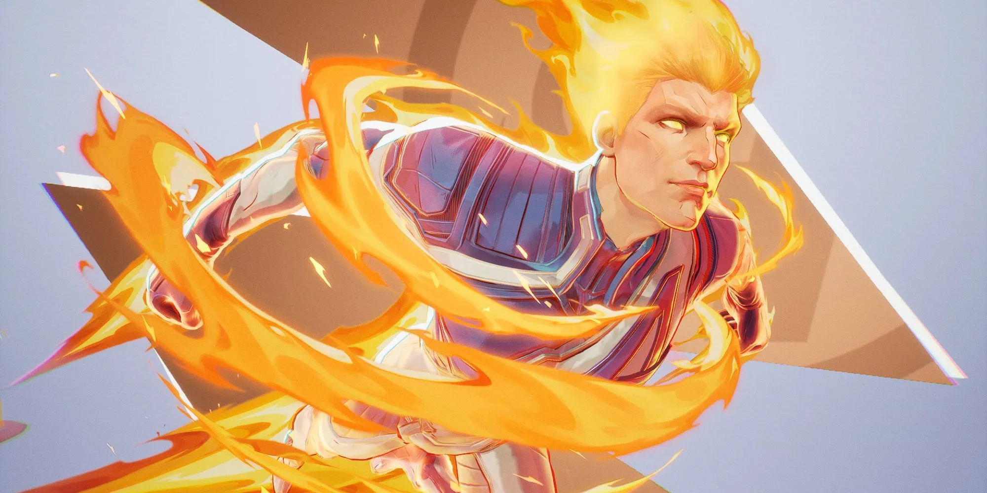 Human Torch trong Marvel Rivals chuẩn bị tung chiêu lửa