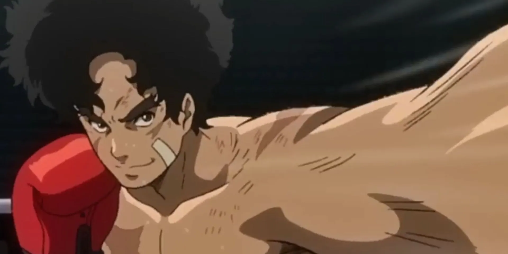 Joe tung cú đấm mạnh mẽ trong Megalobox trên sàn đấu boxing