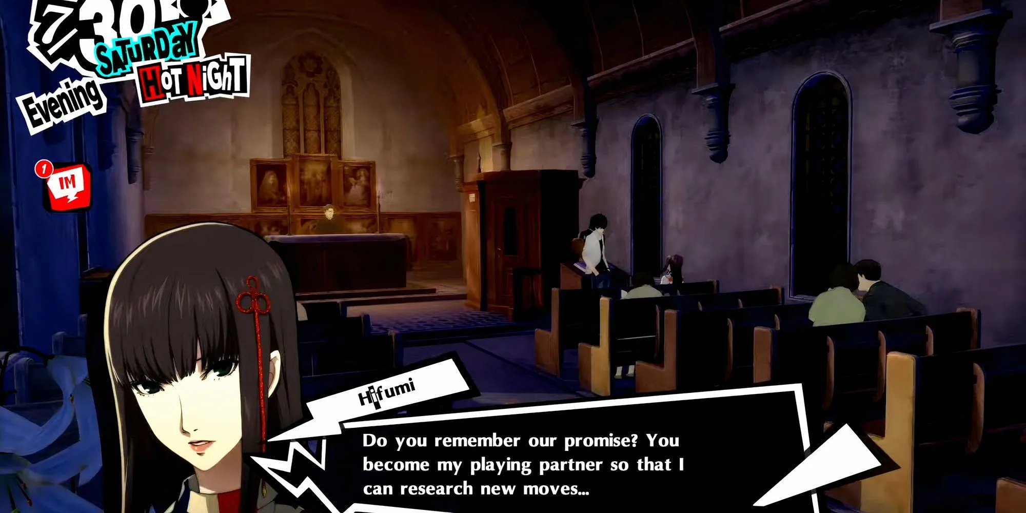 Joker gặp Hifumi Togo lần đầu tại nhà thờ Kanda trong Persona 5 Royal để bắt đầu Confidant Ngôi Sao