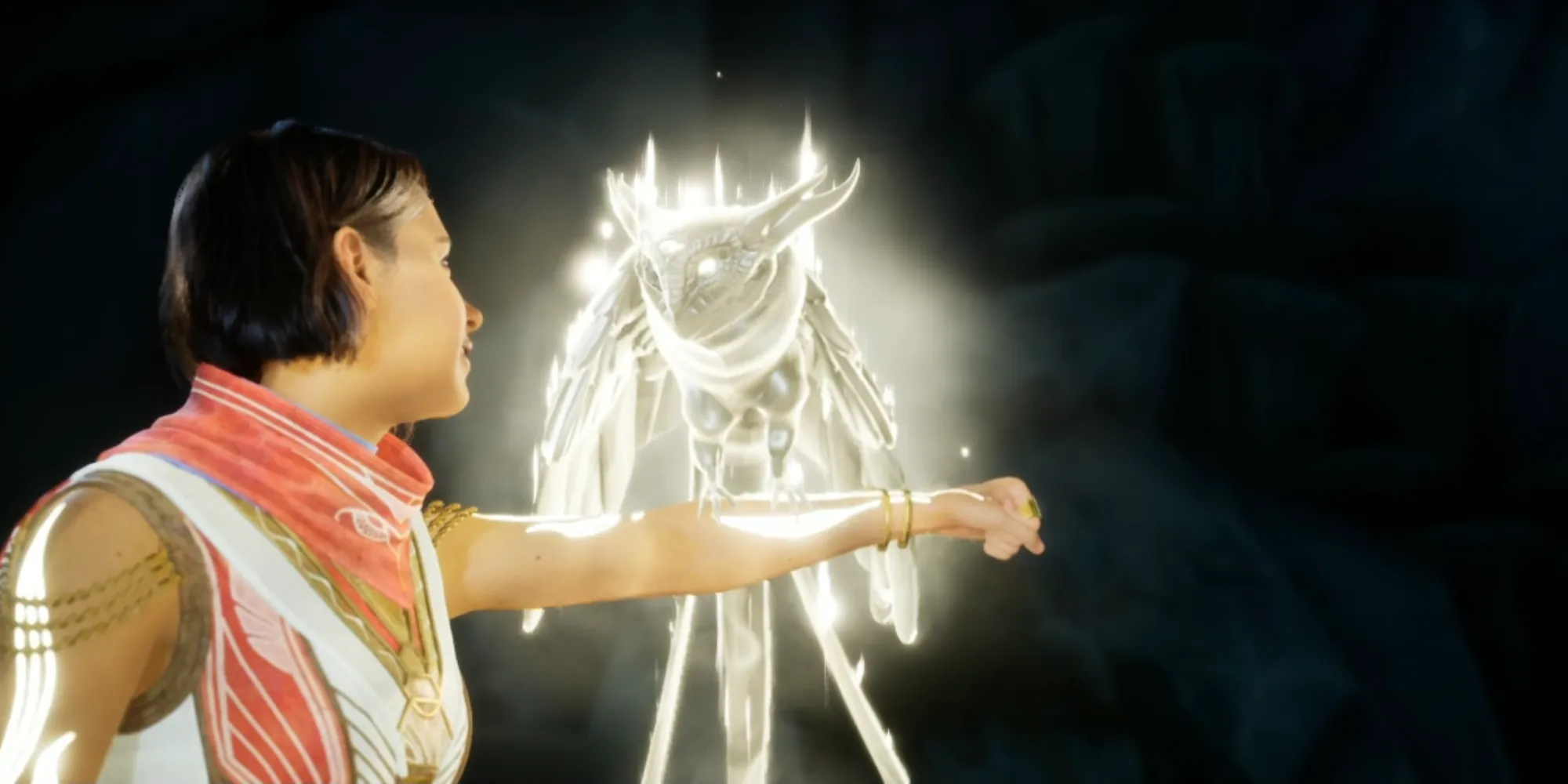 Jose Fares, người đứng đầu Hazelight Studios, trong một cảnh game của Split Fiction với nhân vật đang khám phá hang động The Hollow