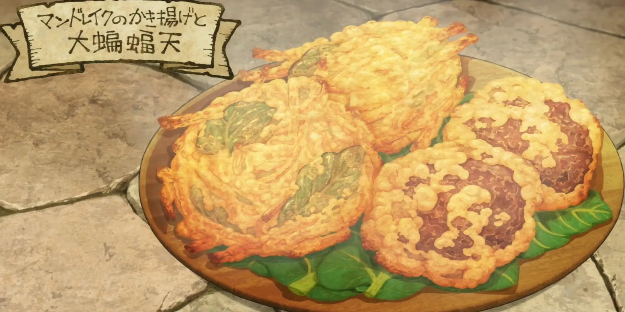 Kakiage Mandrake và Tempura Dơi Khổng Lồ thể hiện sự hợp tác của Senshi và Chilchuck