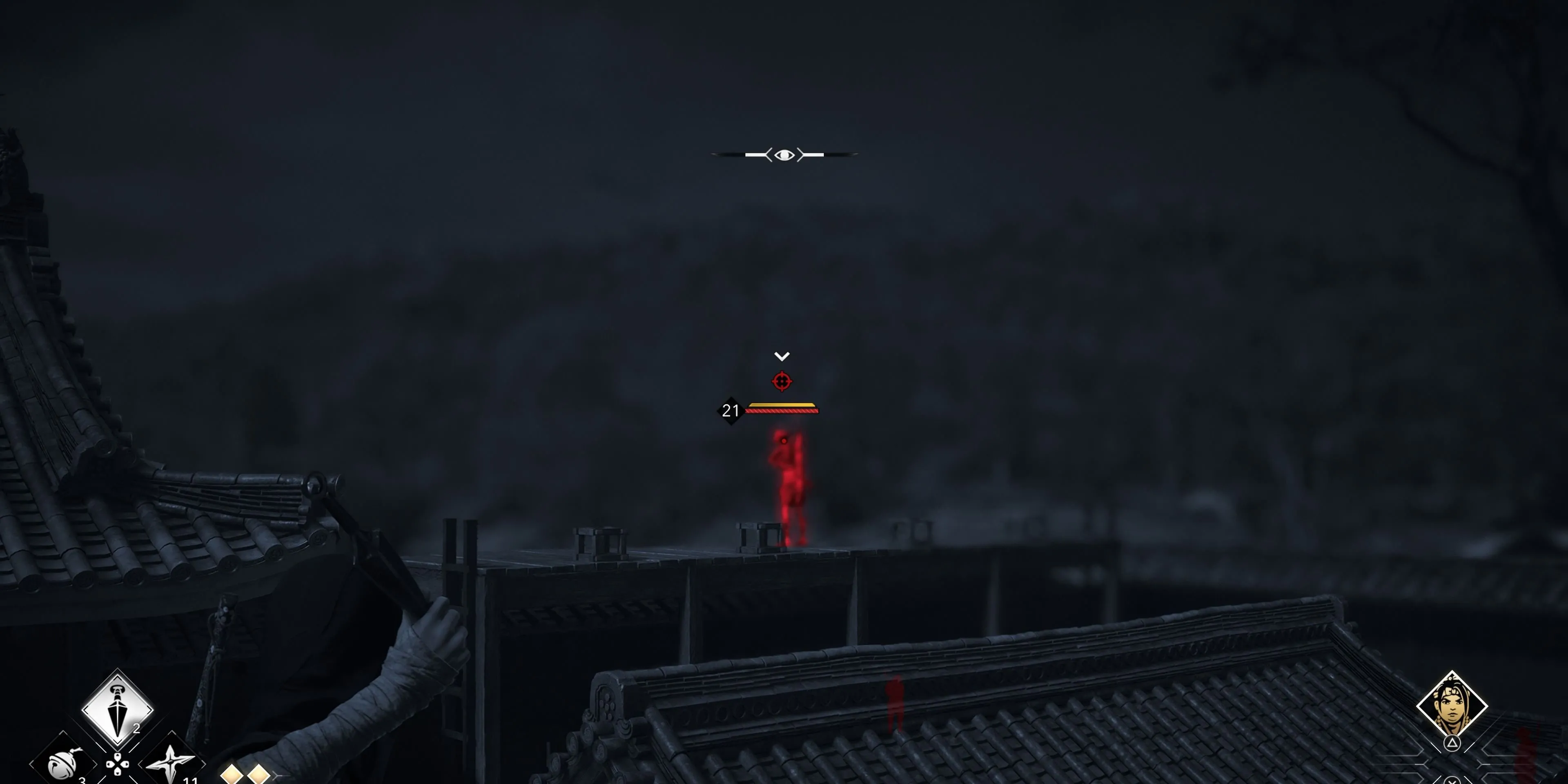 Kẻ địch sử dụng súng trong một pháo đài của Assassin's Creed Shadows