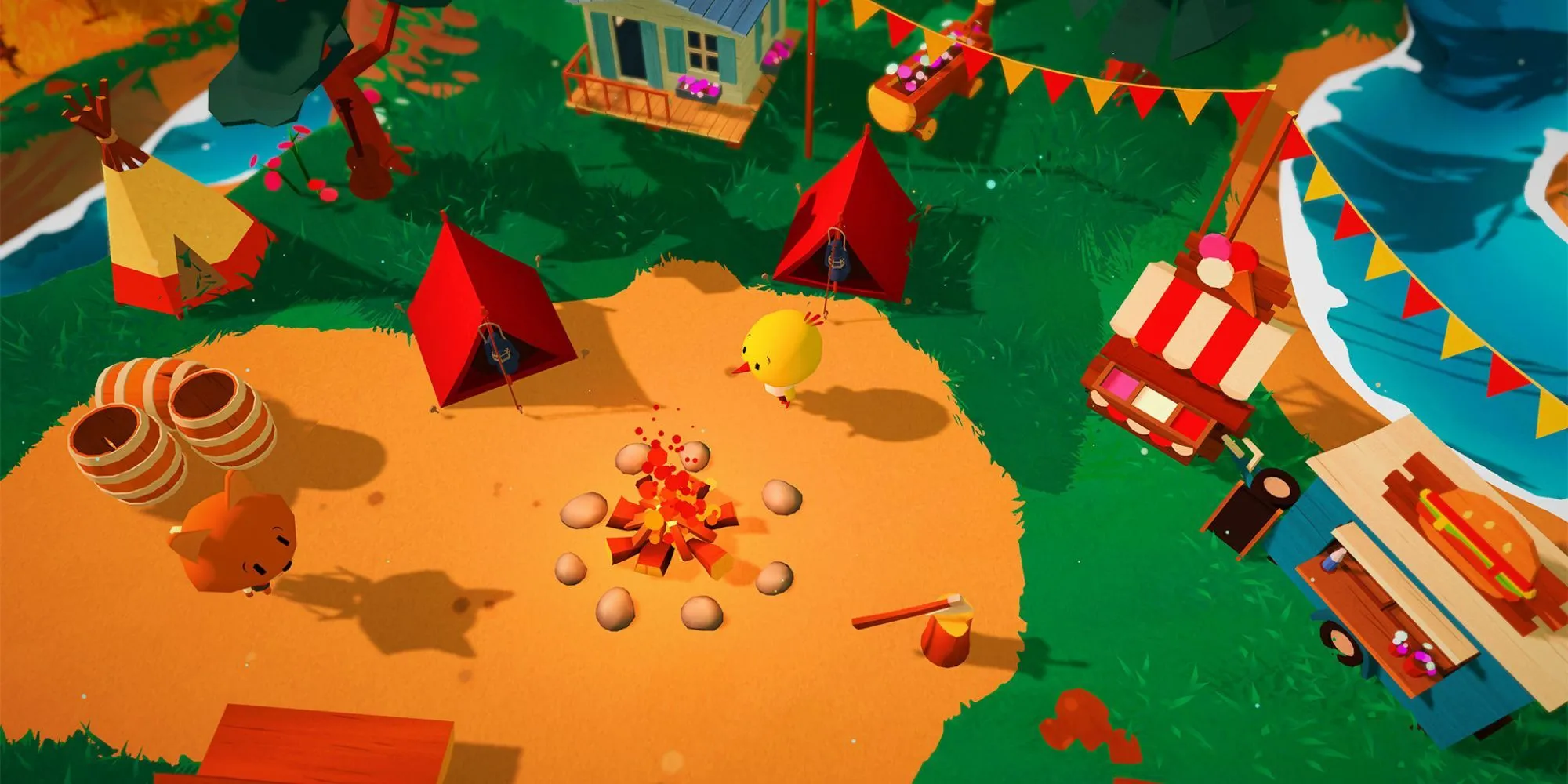 Khung cảnh khu rừng ấm cúng trong game Haven Park