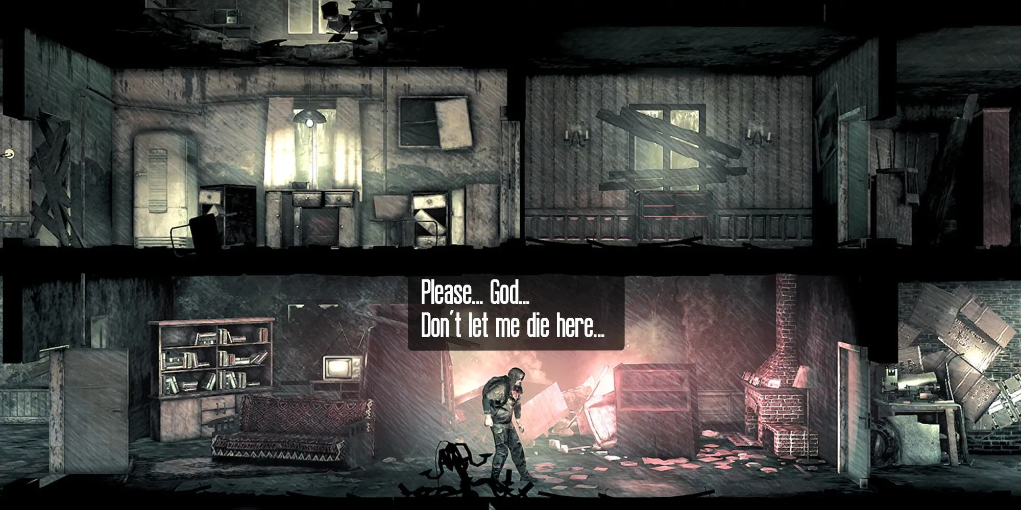 Khung cảnh u ám và những người sống sót trong This War of Mine giữa thành phố bị bao vây