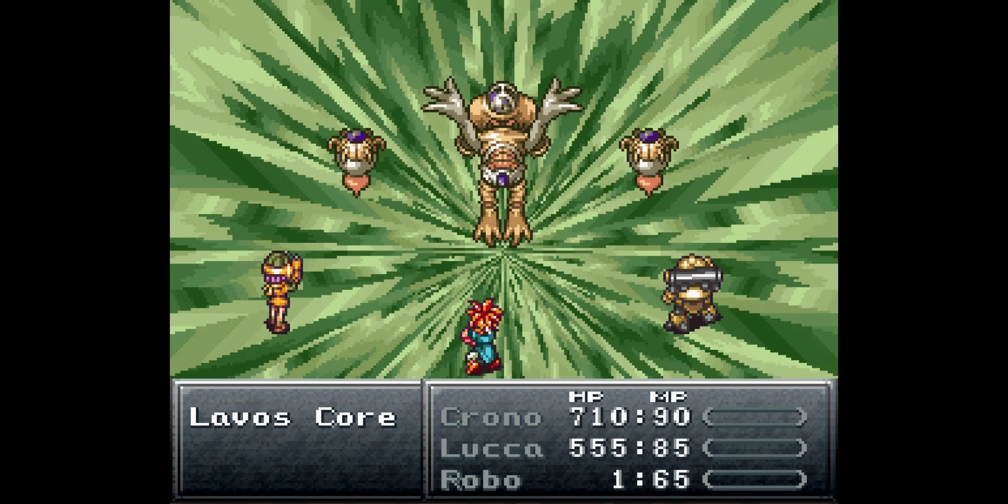 Lavos Core, dạng cuối cùng của Lavos trong Chrono Trigger, với thiết kế phức tạp và đáng sợ