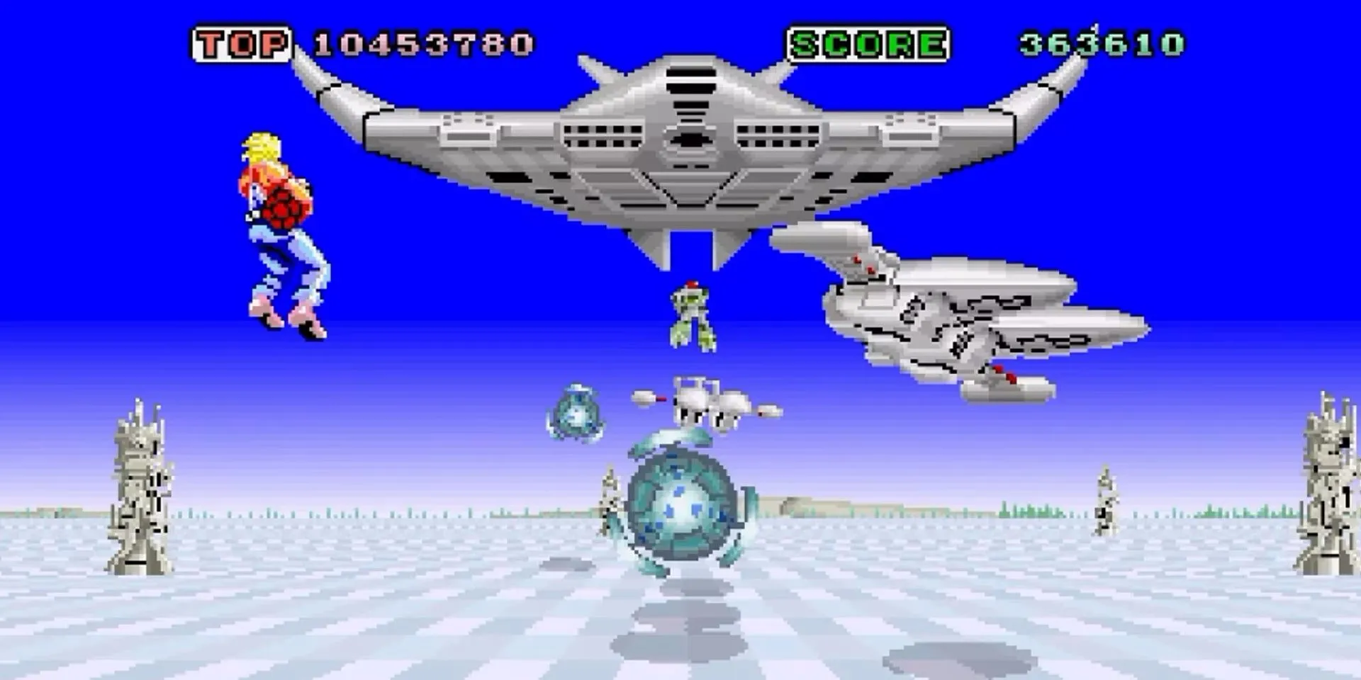 Lối chơi game bắn súng đi theo ray Space Harrier