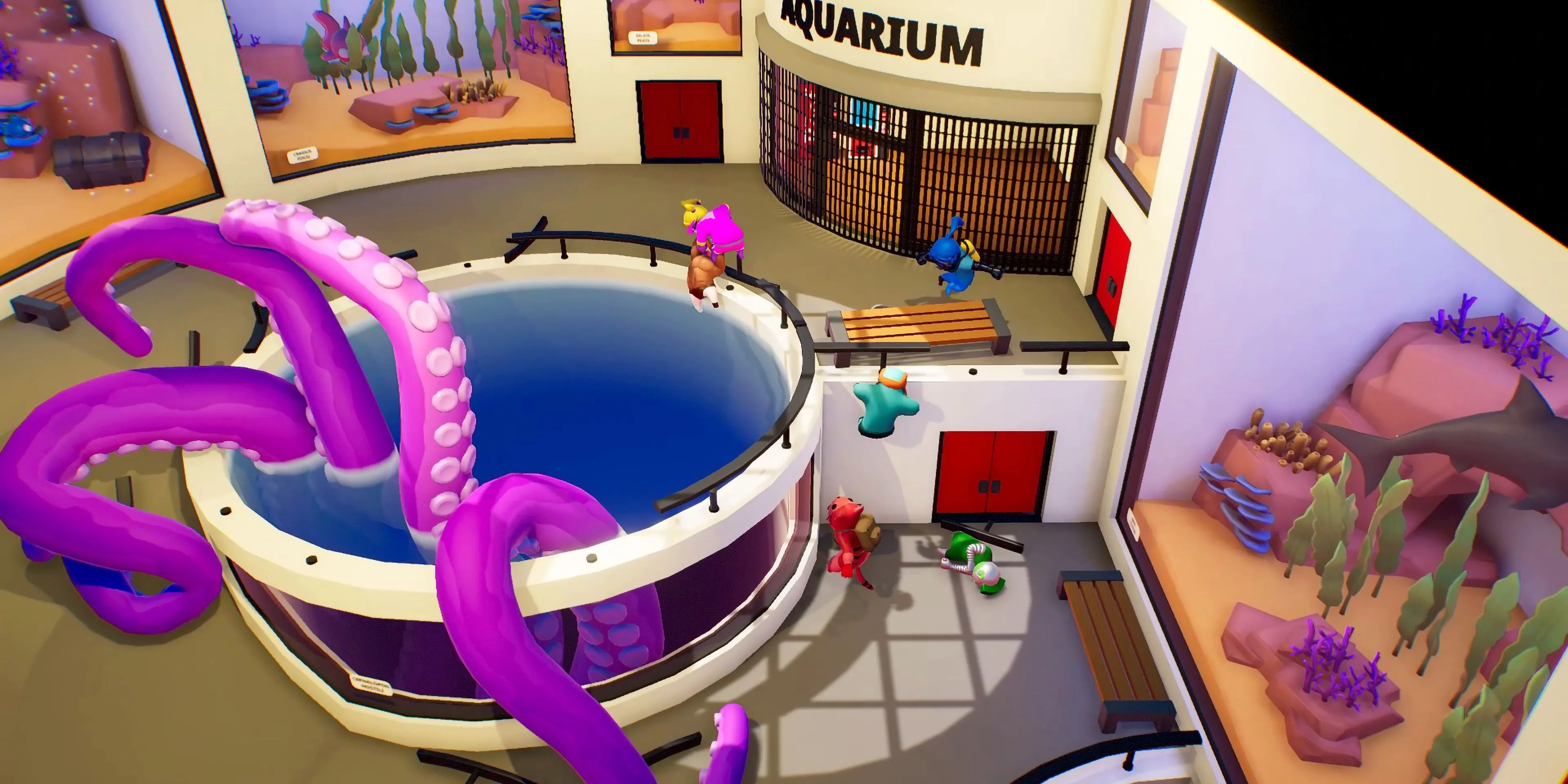 Màn chơi bể cá trong game Gang Beasts