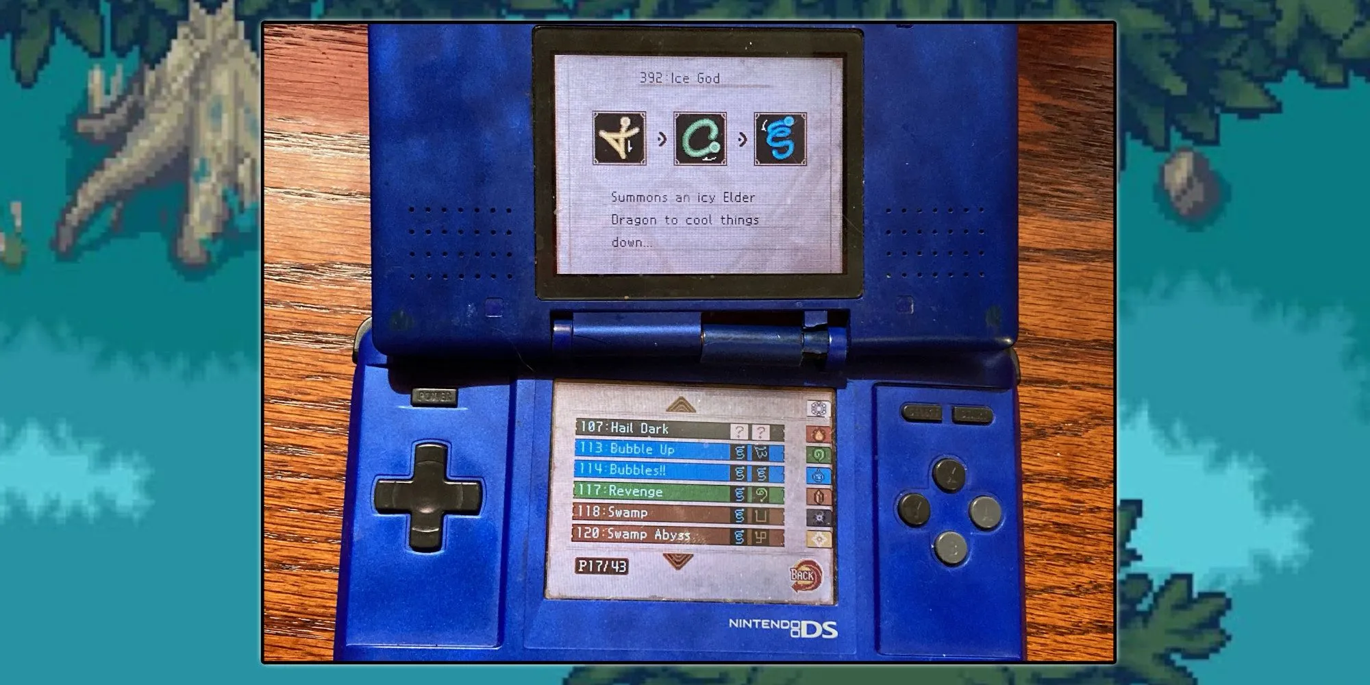 Màn hình cảm ứng Nintendo DS vẽ rune để thi triển phép thuật trong game LostMagic