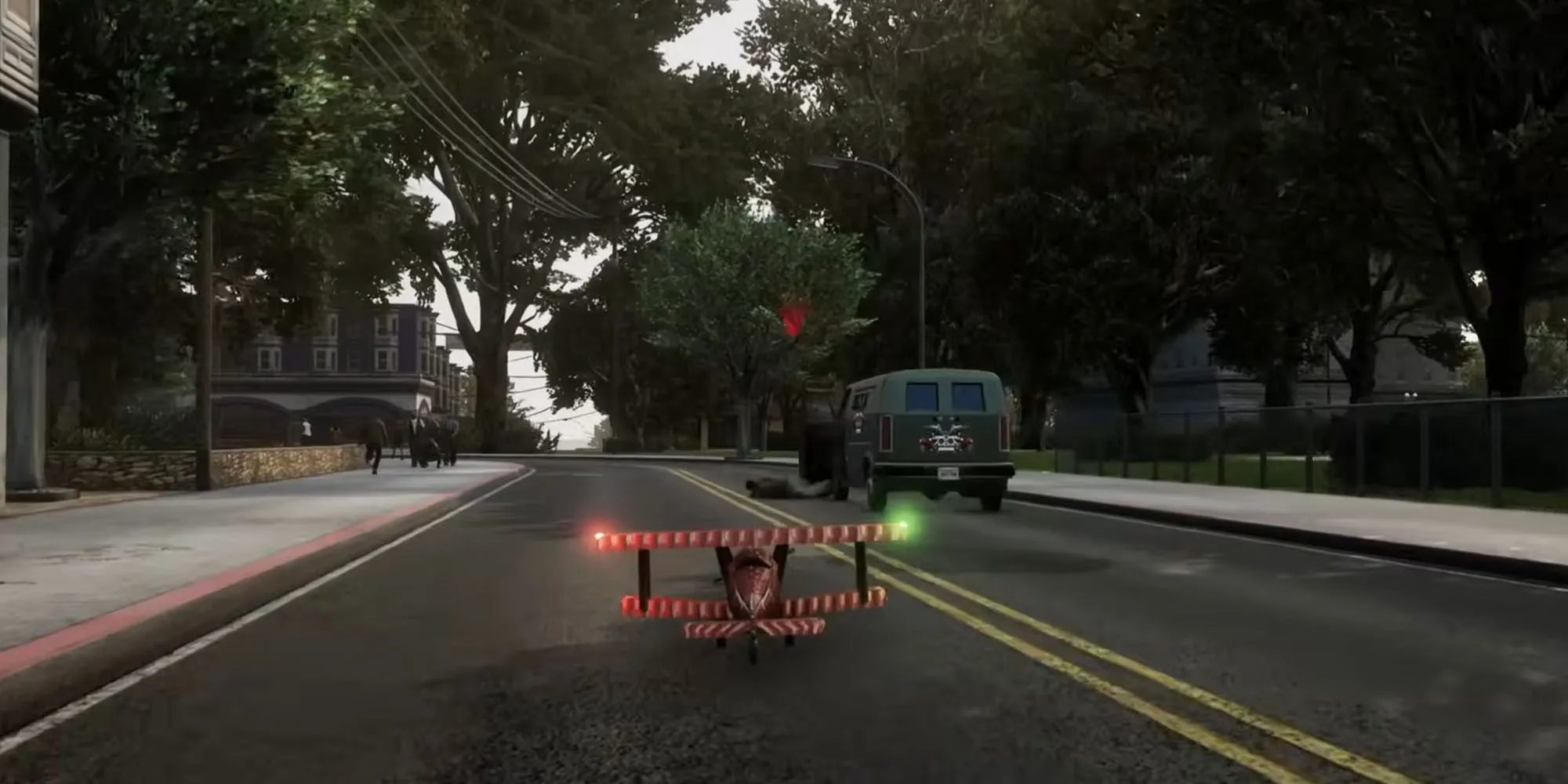 Máy bay RC Red Baron của Zero bay trên bầu trời San Fierro trong nhiệm vụ Supply Lines GTA San Andreas