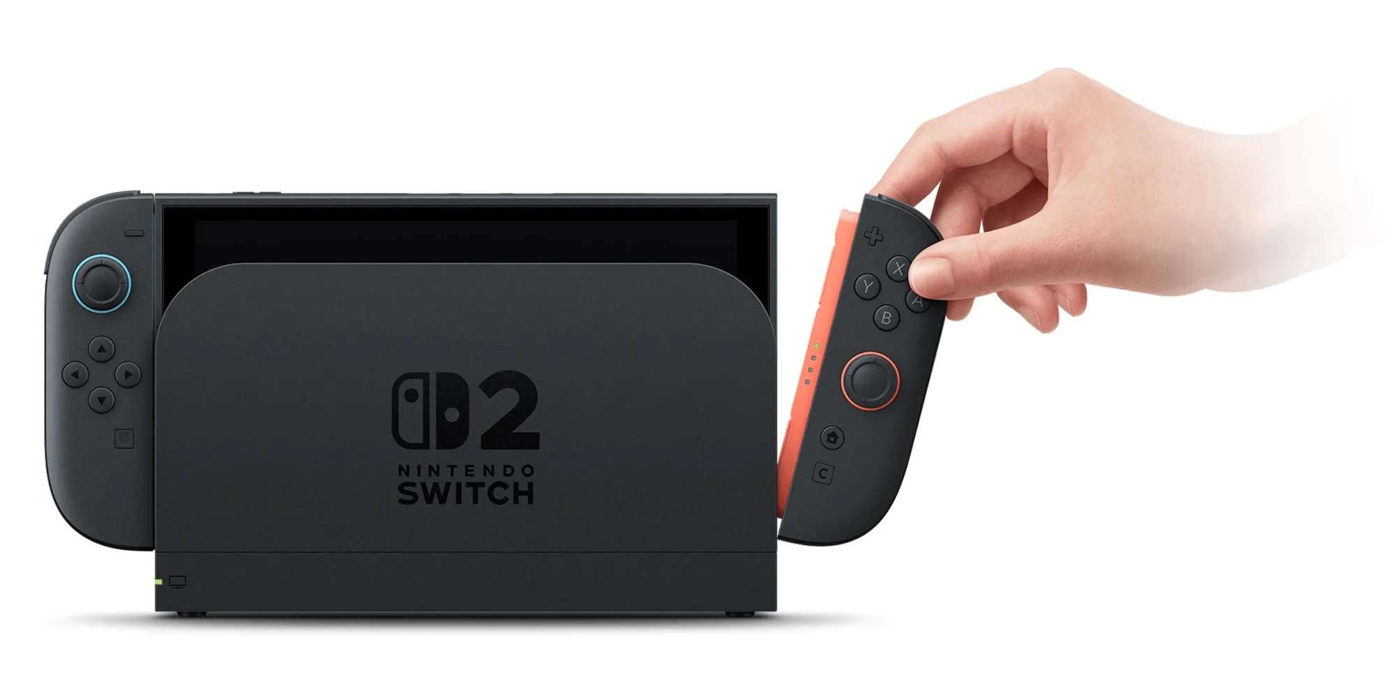 Máy Nintendo Switch 2 ở chế độ gắn dock, kết nối với màn hình