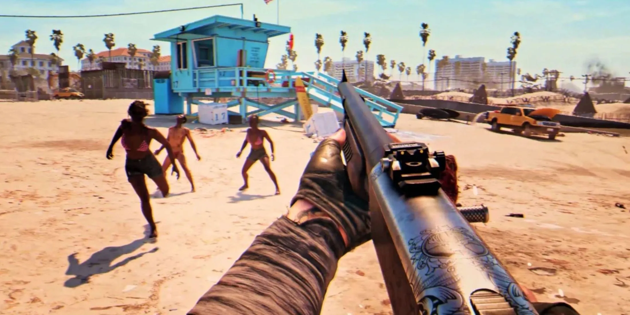 Một bầy zombie hung hãn tấn công trên bãi biển Venice, Los Angeles trong Dead Island 2